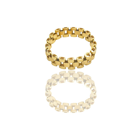 Anelli Oro Giallo Oro 18 carati President Morbido Solo Oro spessore maglie 4,9 mm