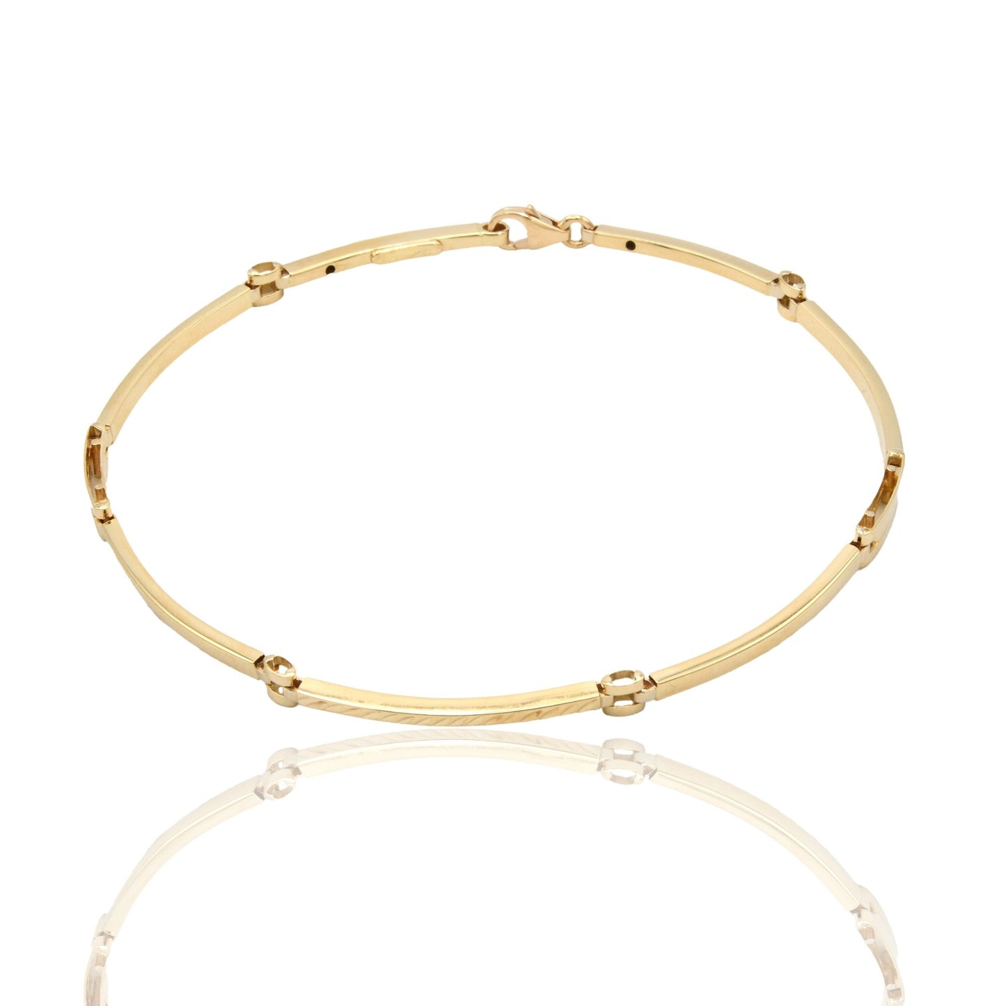 Bracciali Oro Giallo Oro 18 carati Targhe Sottili Solo Oro cm. 19,5