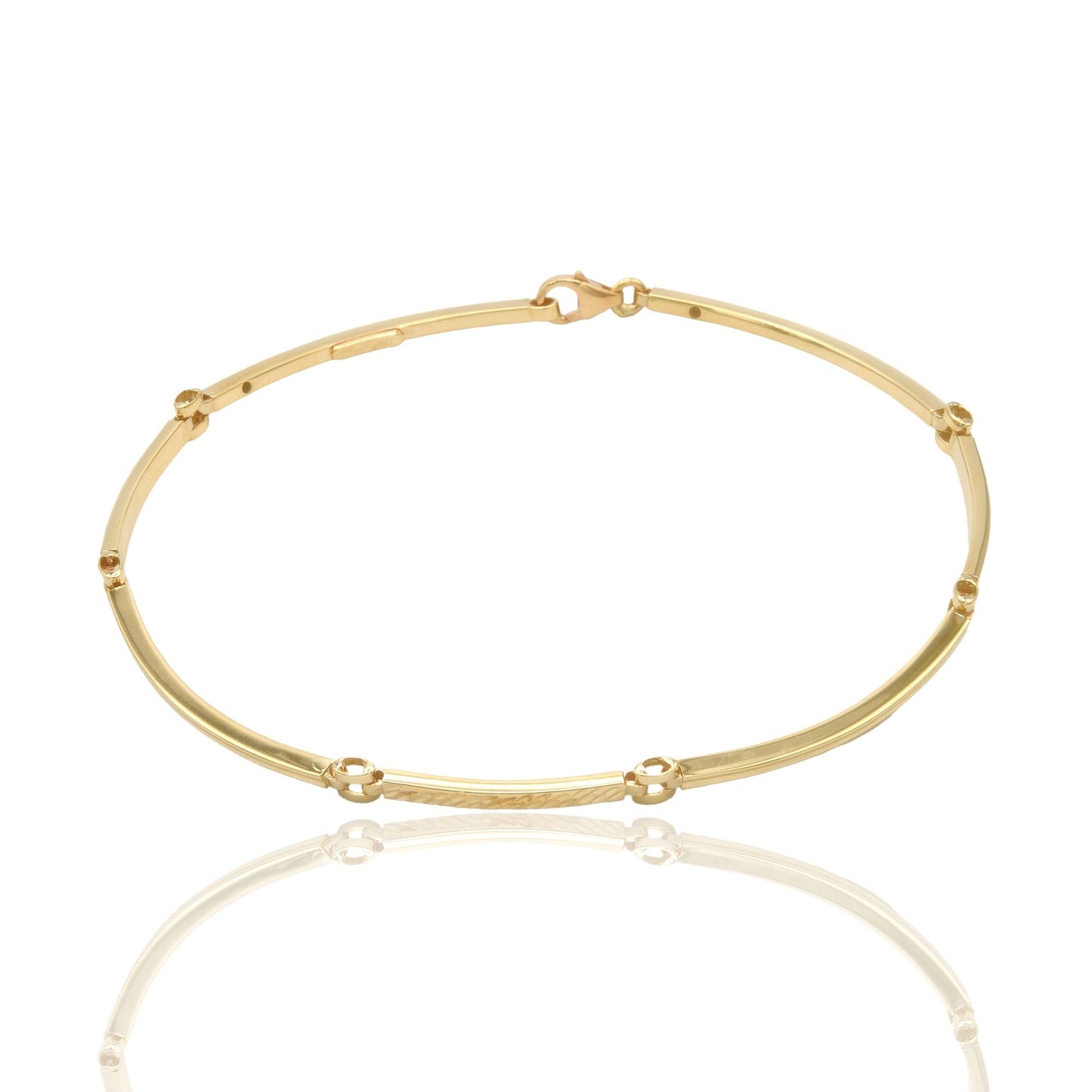 Bracciali Oro Giallo Oro 18 carati Targhe Sottili Solo Oro cm. 19,5