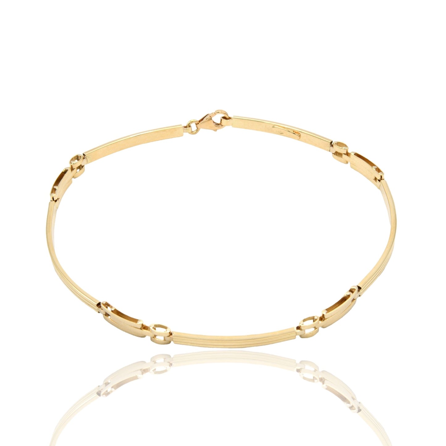 Bracciali Oro Giallo Oro 18 carati Targhe Sottili Solo Oro cm. 19,5