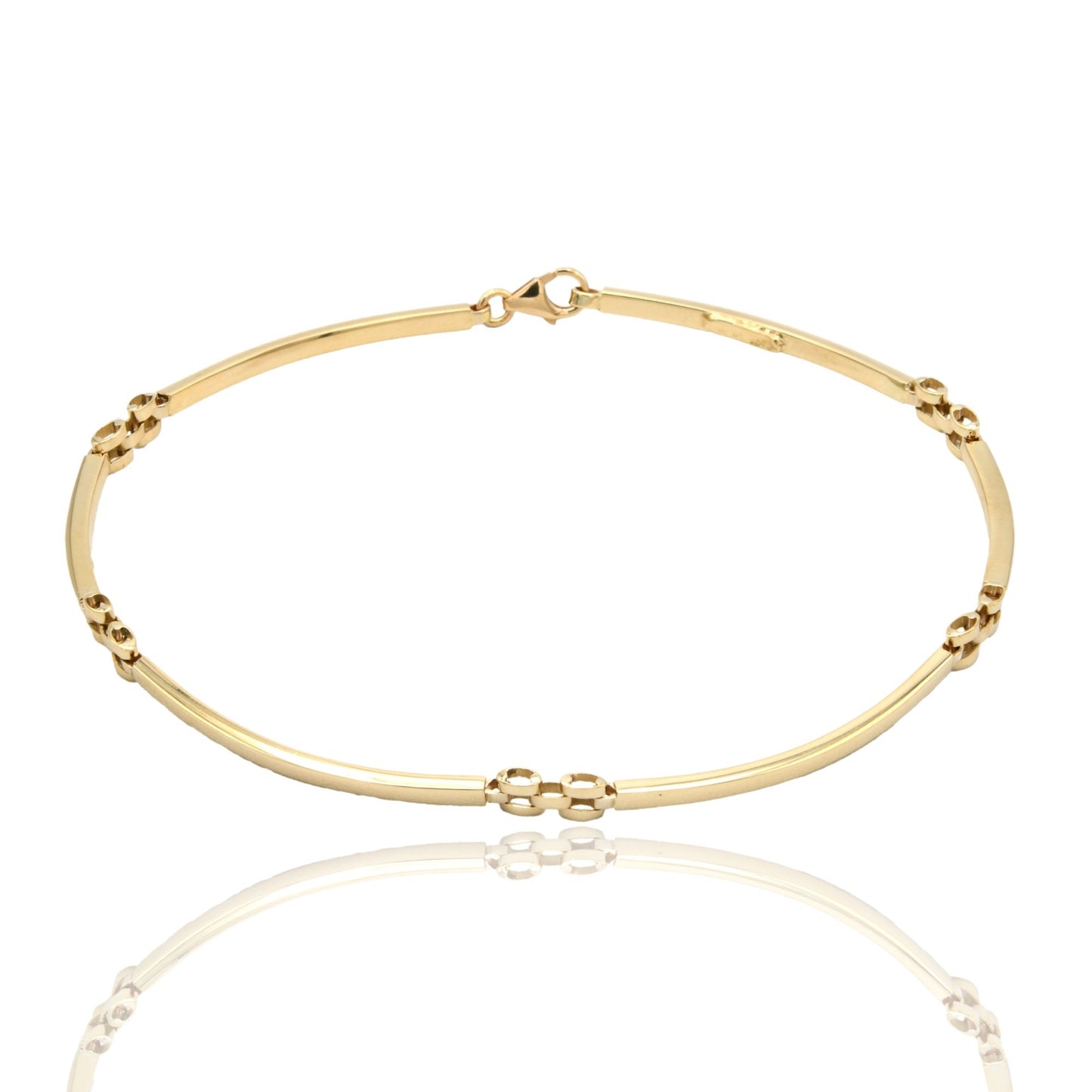 Bracciali Oro Giallo Oro 18 carati Targhe Sottili Solo Oro cm. 19,5