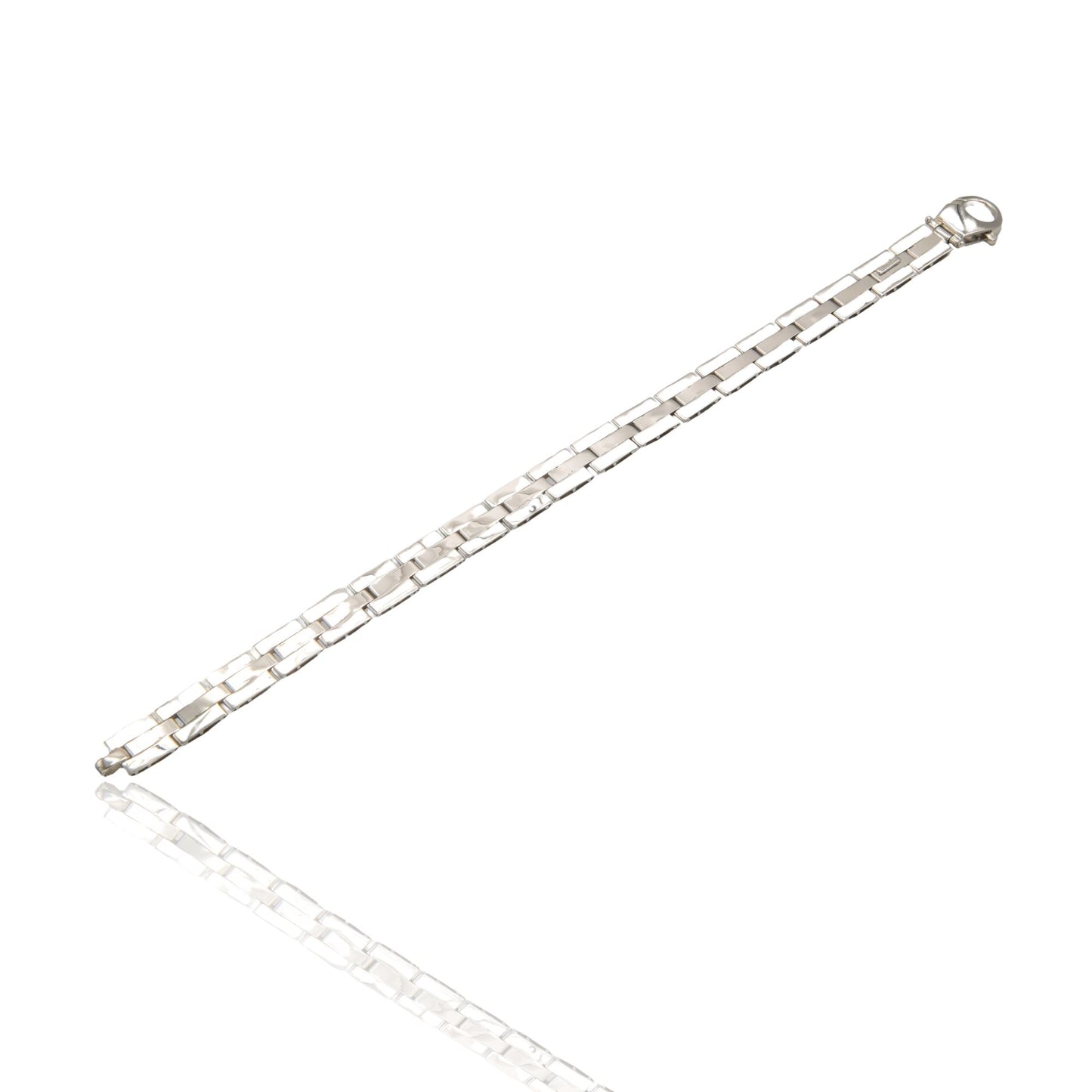 Bracciale Oro Bianco Oro 18 carati Maglie cinturino Solo Oro cm. 21,5