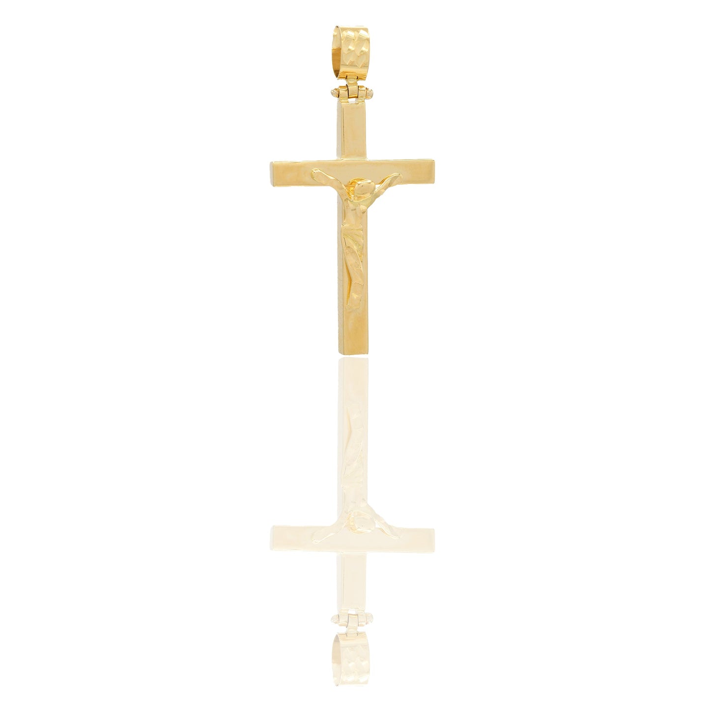 Ciondoli Oro Giallo Oro 18 carati Croce con Cristo stilizzato diamanatato Solo oro 3,7cm x 1,8cm