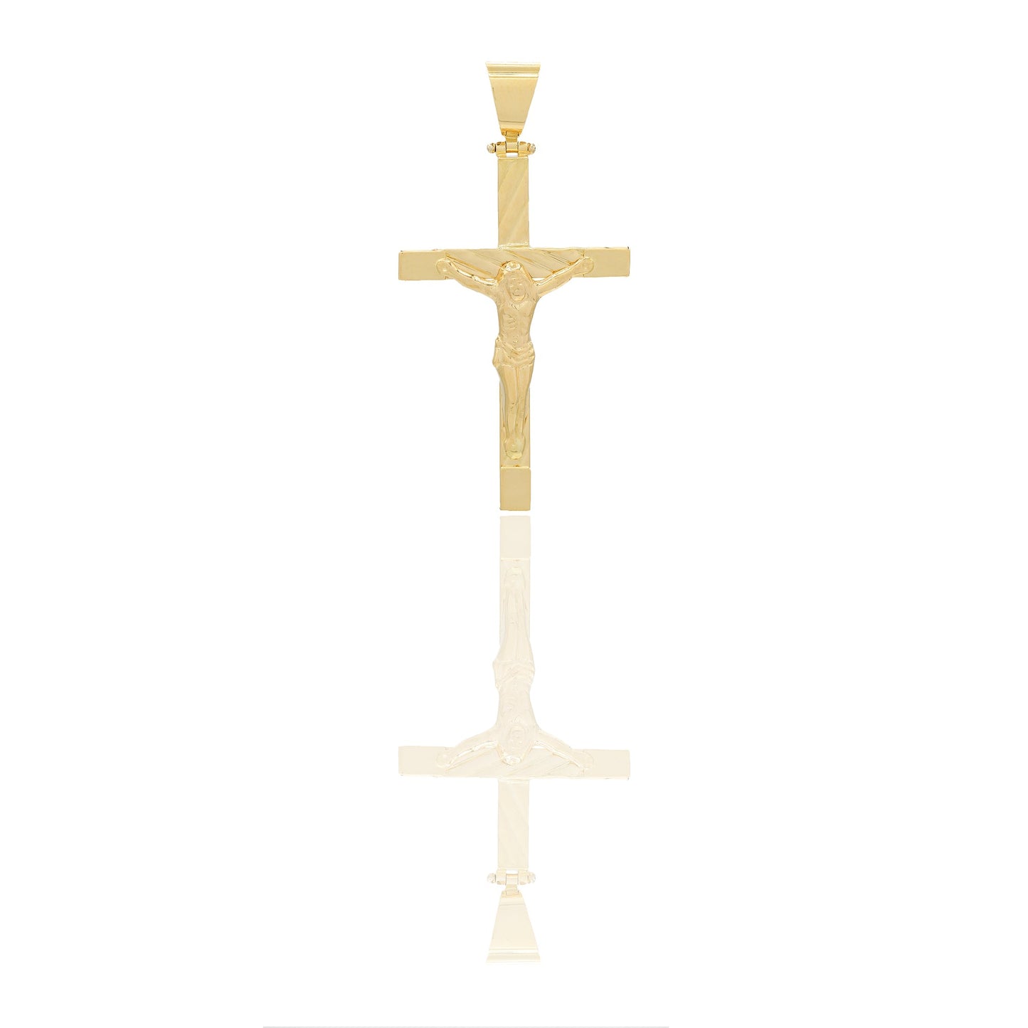 Ciondoli Oro Giallo Oro 18 carati Croce con Cristo rigata Solo oro 5,7cm x 3cm