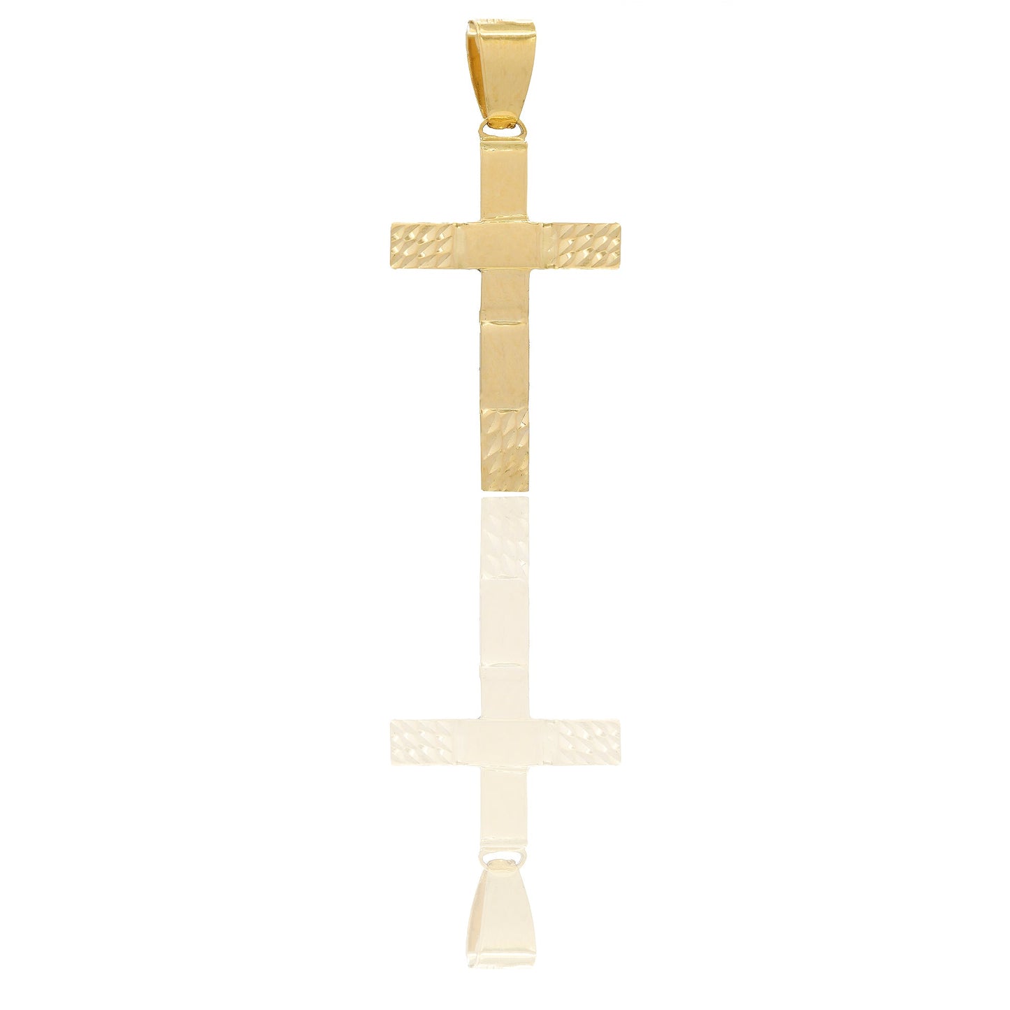 Ciondoli Oro Giallo Oro 18 carati Croce con Cristo diamantata Solo oro 3,6cm x 1,9 cm