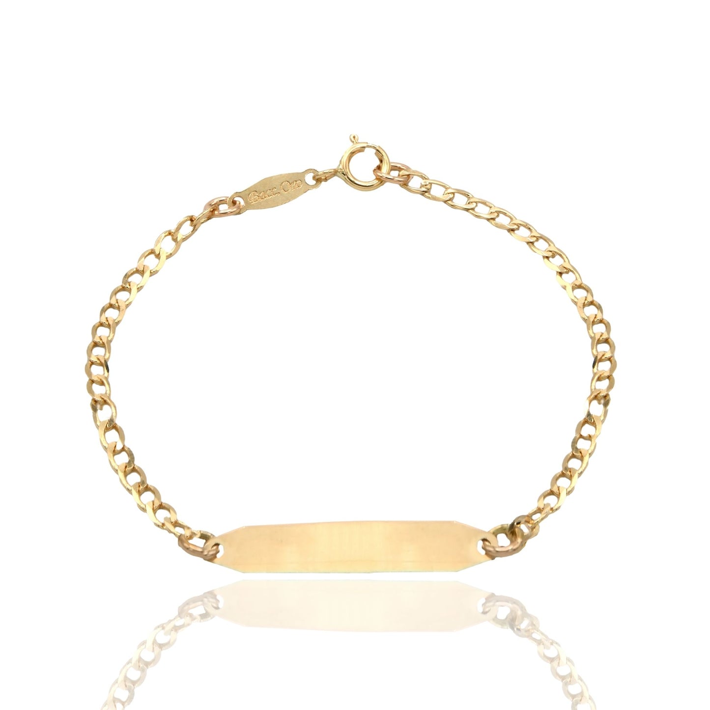 Bracciale Oro Giallo Oro 18 carati Baby Targa Groumette Solo Oro cm. 13,5