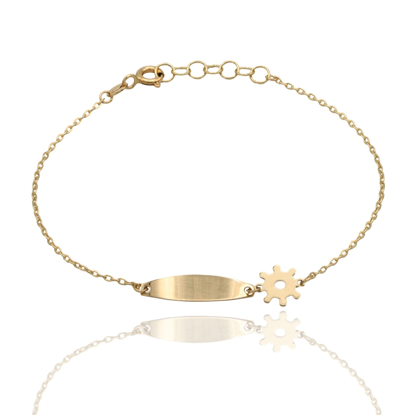 Bracciale Oro Giallo Oro 18 carati Baby Targa Timone Solo Oro