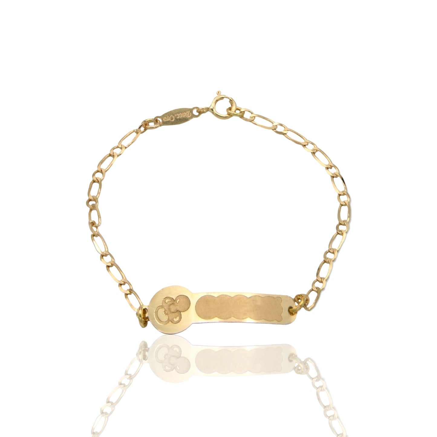 Bracciale Oro Giallo Oro 18 carati Baby Targa Ciuccio Solo Oro cm. 13