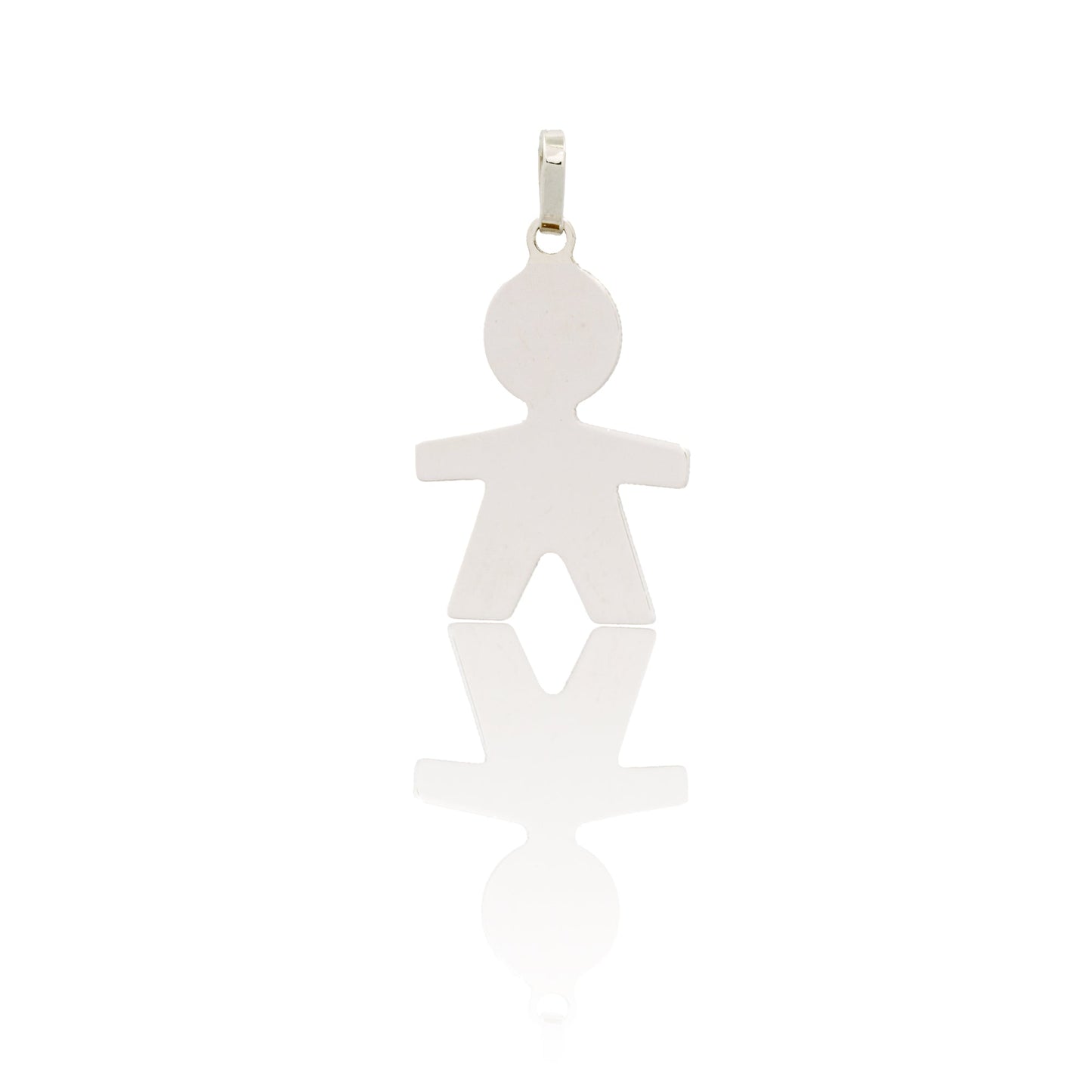 Ciondolo Oro Bianco Oro 18 carati Bebe' Maschietto Solo Oro cm.2,2