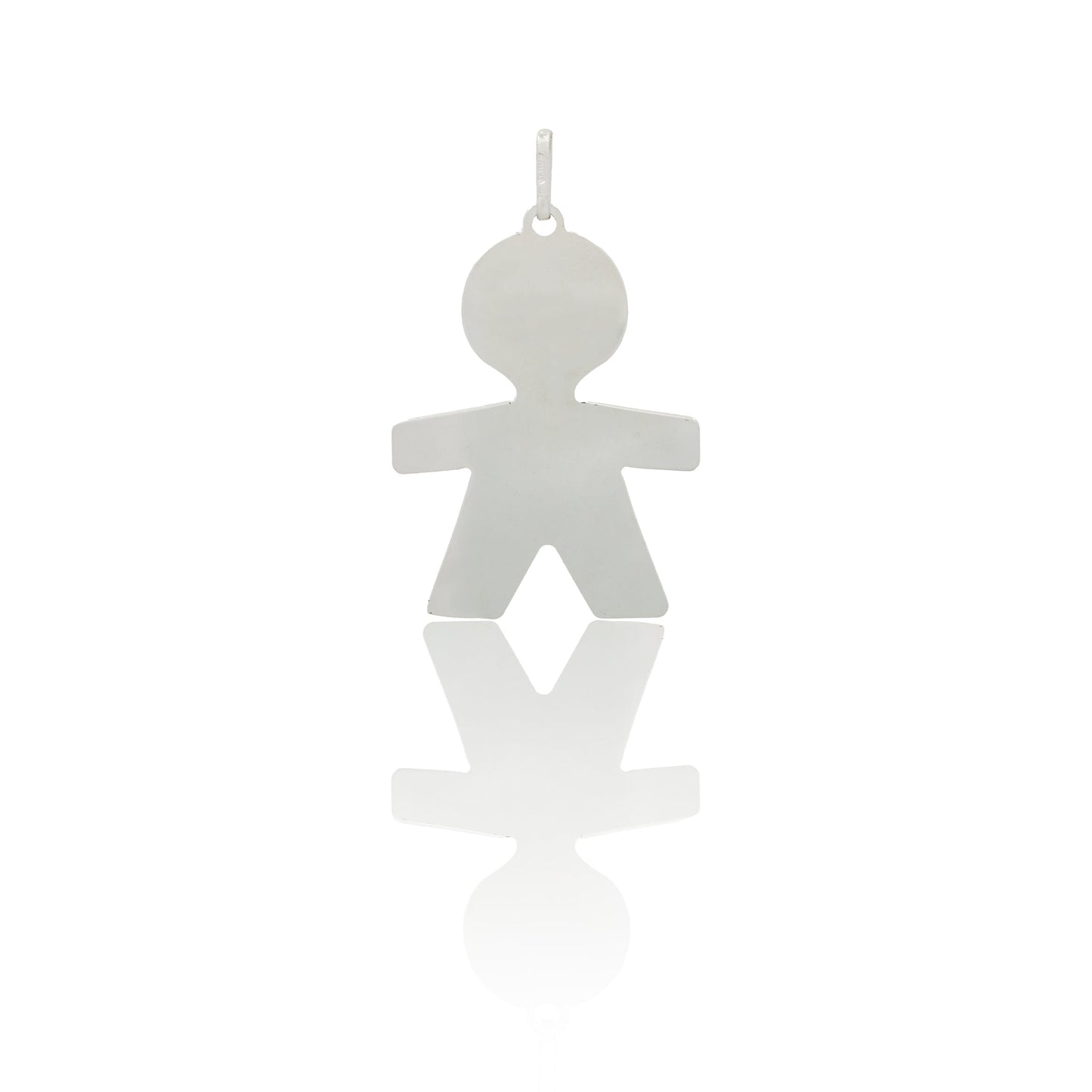 Ciondolo Oro Bianco Oro 18 carati Bebe' Maschietto Solo Oro cm.3,5