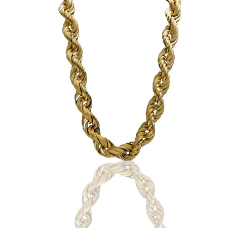 Collana Oro Giallo Oro 18 carati Corda Godronata Solo Oro cm.90 spessore mm 20