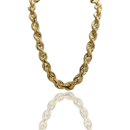 Collana Oro Giallo Oro 18 carati Corda Godronata Solo Oro cm.80 spessore mm 16