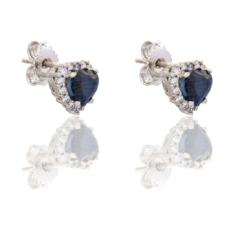 ORECCHINI DONNA CUORE CON CONTORNO