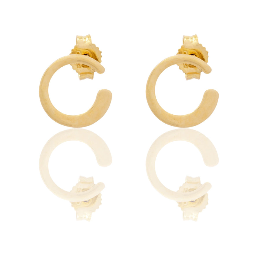 Orecchini Oro Giallo Oro 18 carati Semicerchio Solo Oro