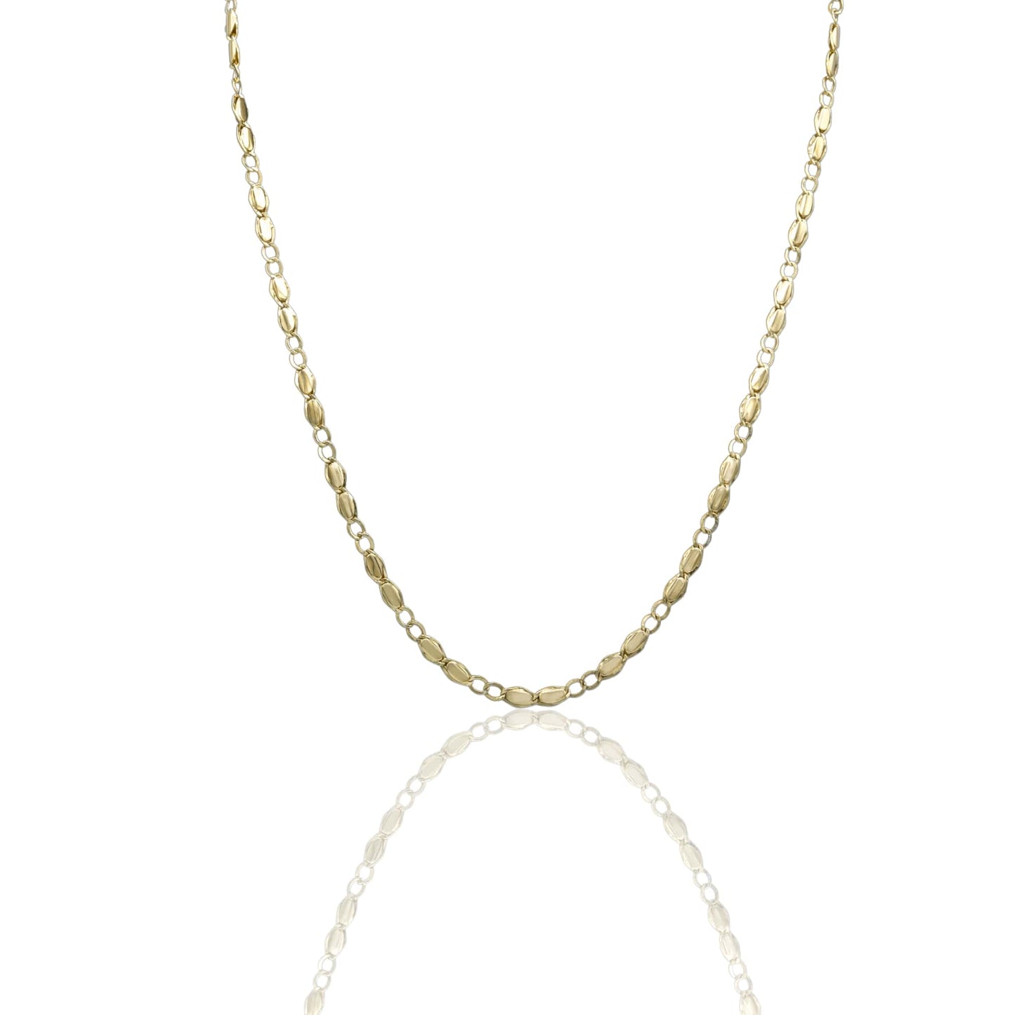 Collana Oro Giallo Oro 18 carati Catena Piatta Solo Oro cm.50