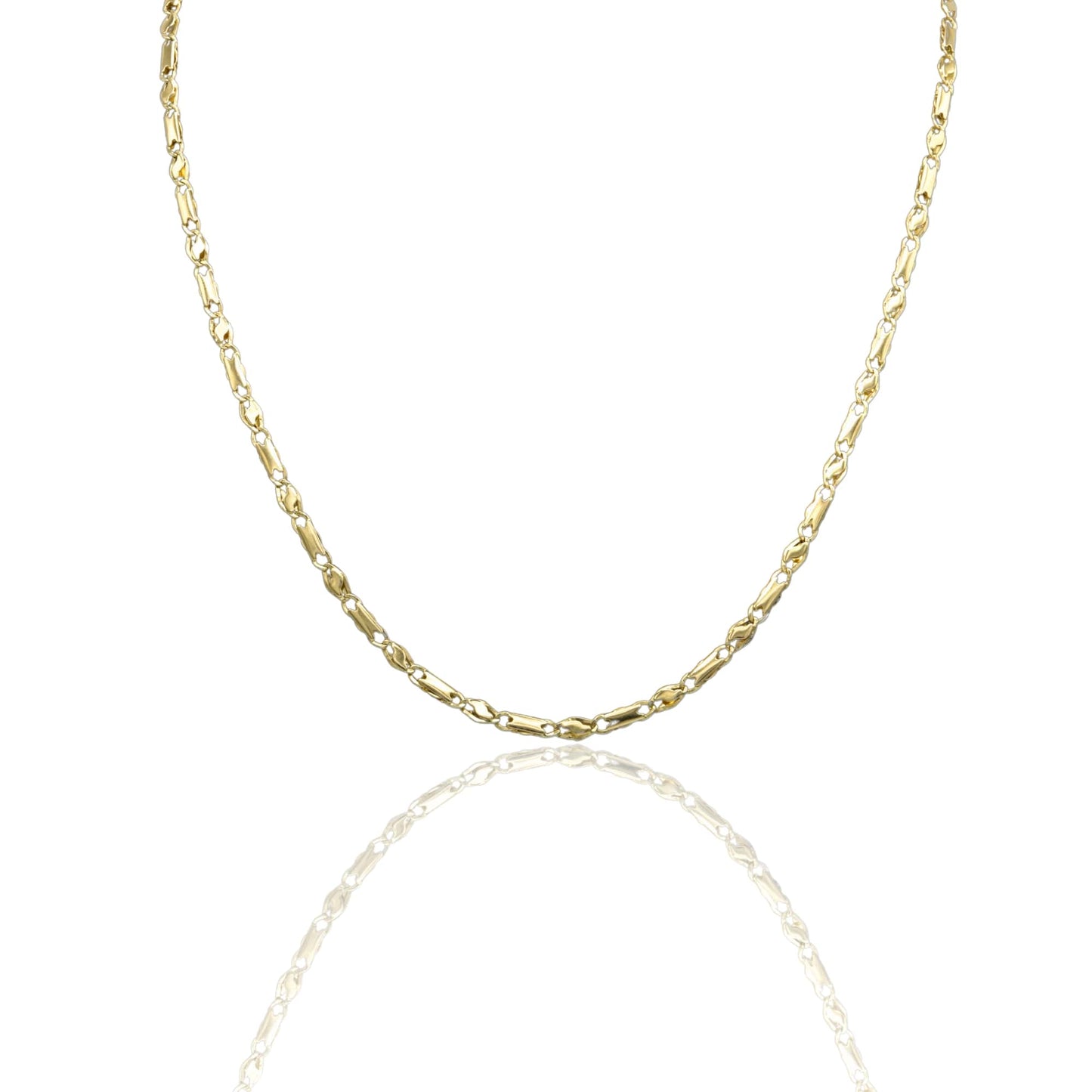 Collana Oro Giallo Oro 18 carati Catena Piatta Solo Oro cm.50