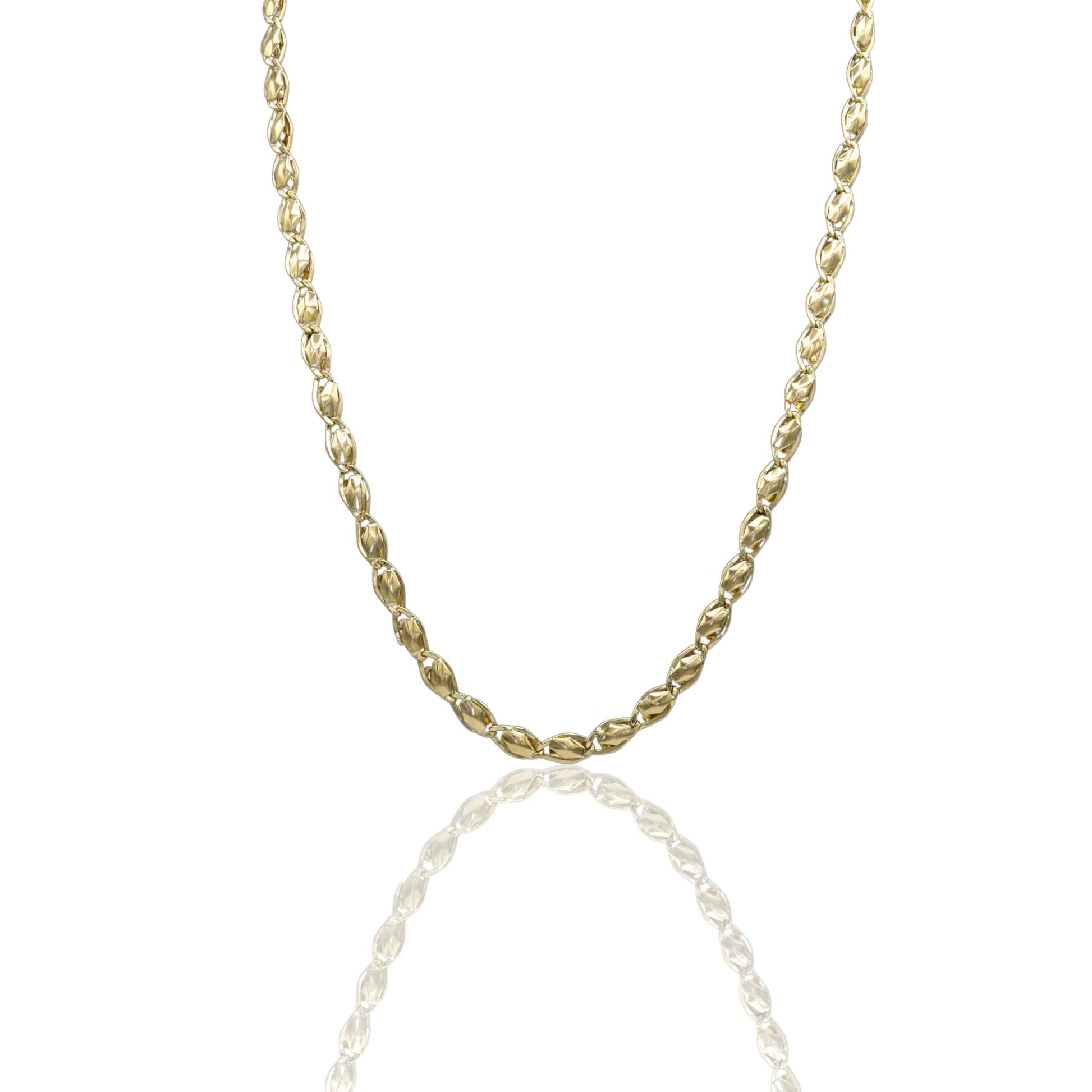 Collana Oro Giallo Oro 18 carati Catena Piatta Solo Oro cm.50