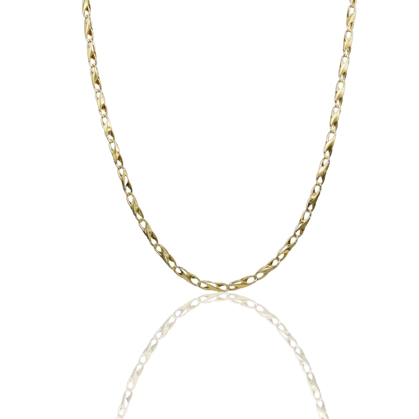 Collana Oro Giallo Oro 18 carati Catena Piatta Solo Oro cm.50