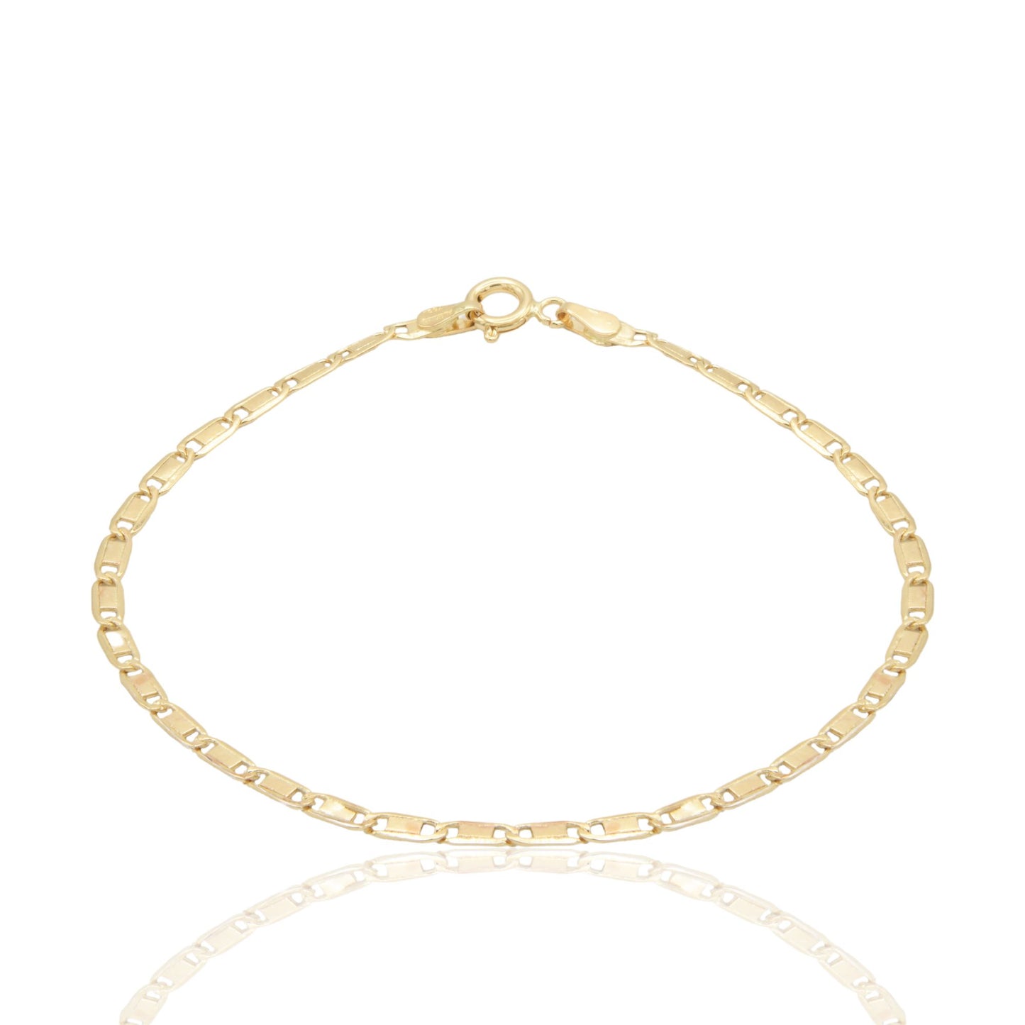 Bracciale Oro Giallo Oro 18 carati Catena Piatta Solo Oro cm. 19