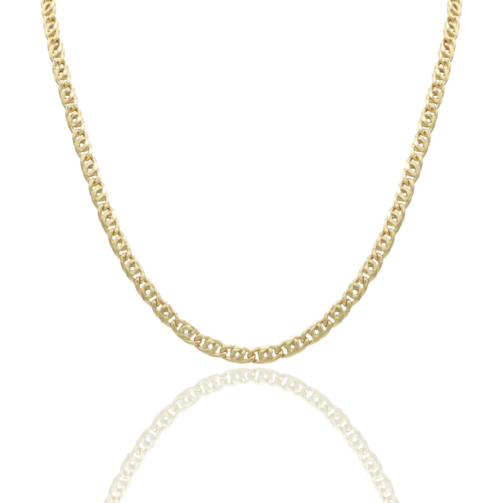 Collana Oro Giallo Oro 18 carati Catena Piatta Solo Oro