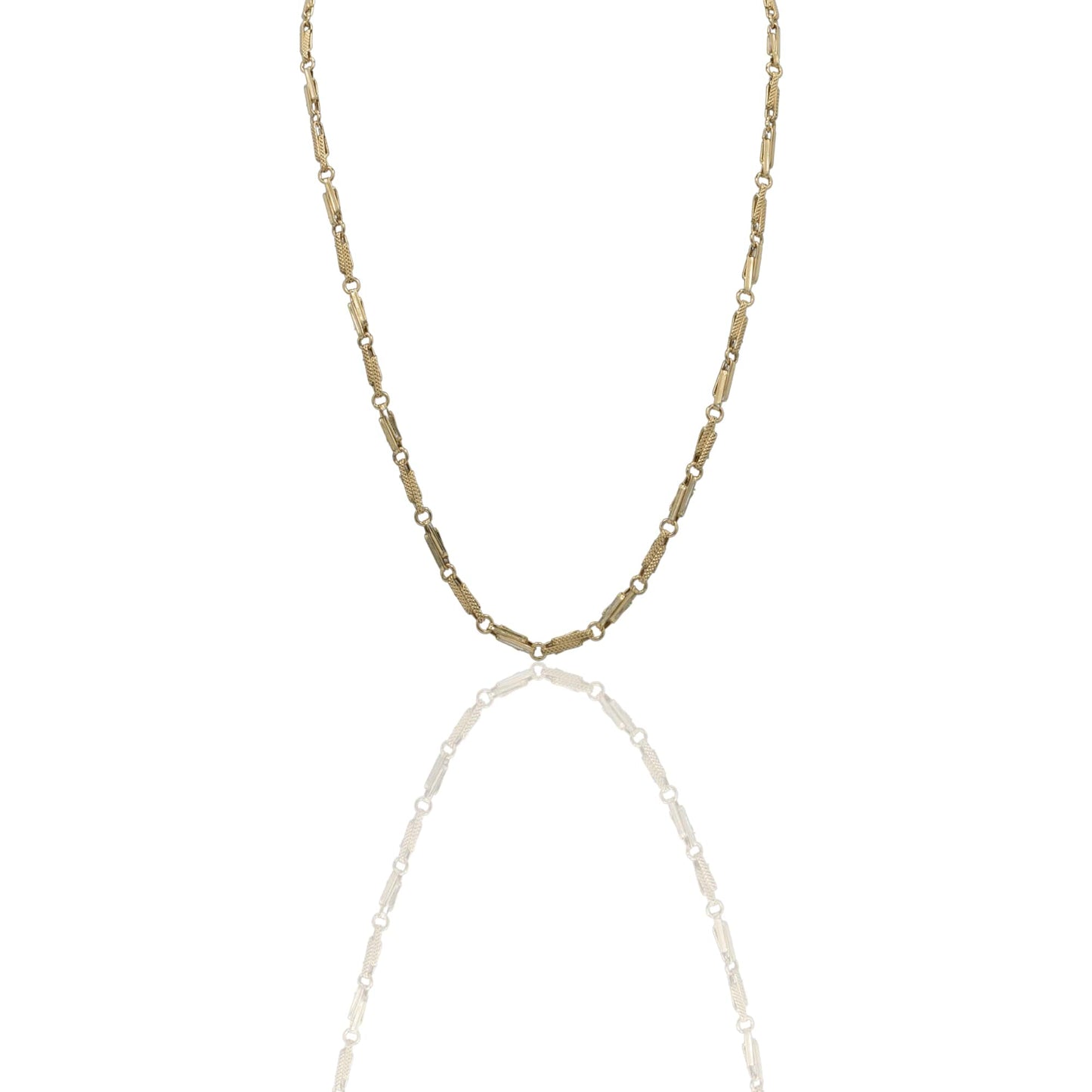 Collana Oro Giallo Oro 18 carati Catena Piatta con greca Solo Oro