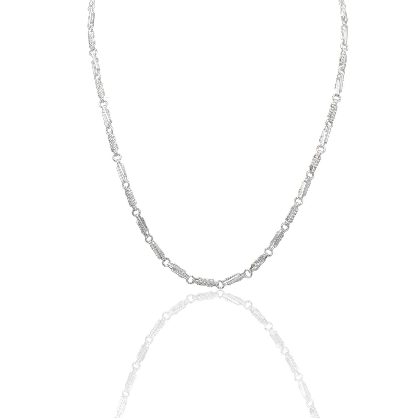Collana Oro Bianco Oro 18 carati Catena Piatta Solo Oro