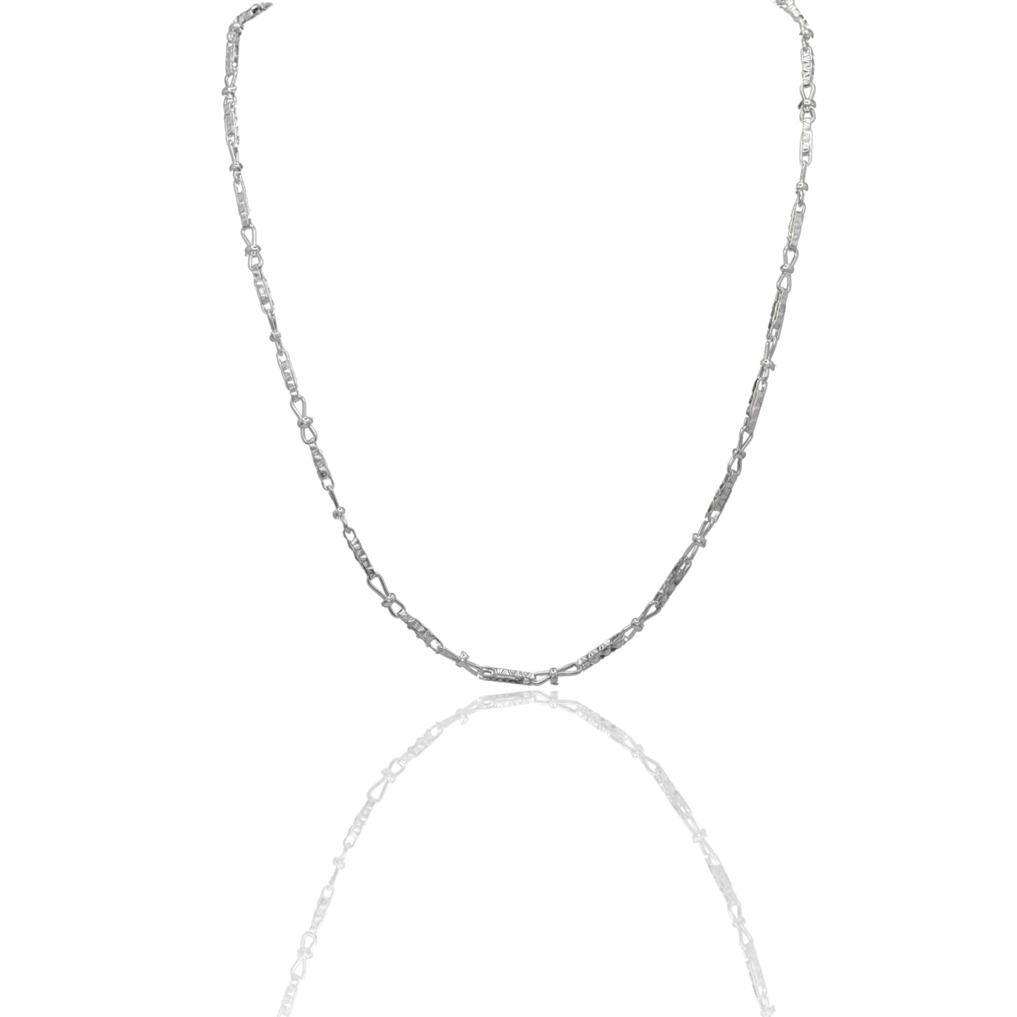 Collana Oro Bianco Oro 18 carati Catena Piatta Solo Oro