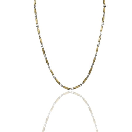 Collana Oro Giallo Oro Bianco Oro 18 carati Girocollo Con Fiocco E Greca  Solo Oro