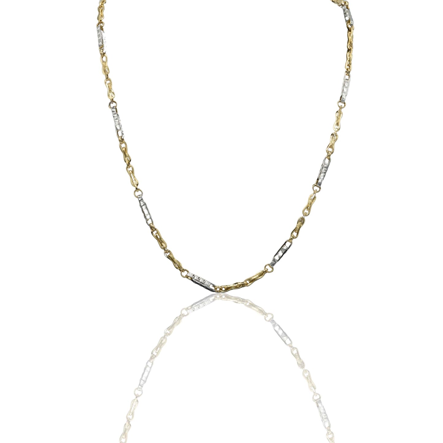 Collana Oro Giallo Oro Bianco Oro 18 carati Girocollo Con Infinito Solo Oro