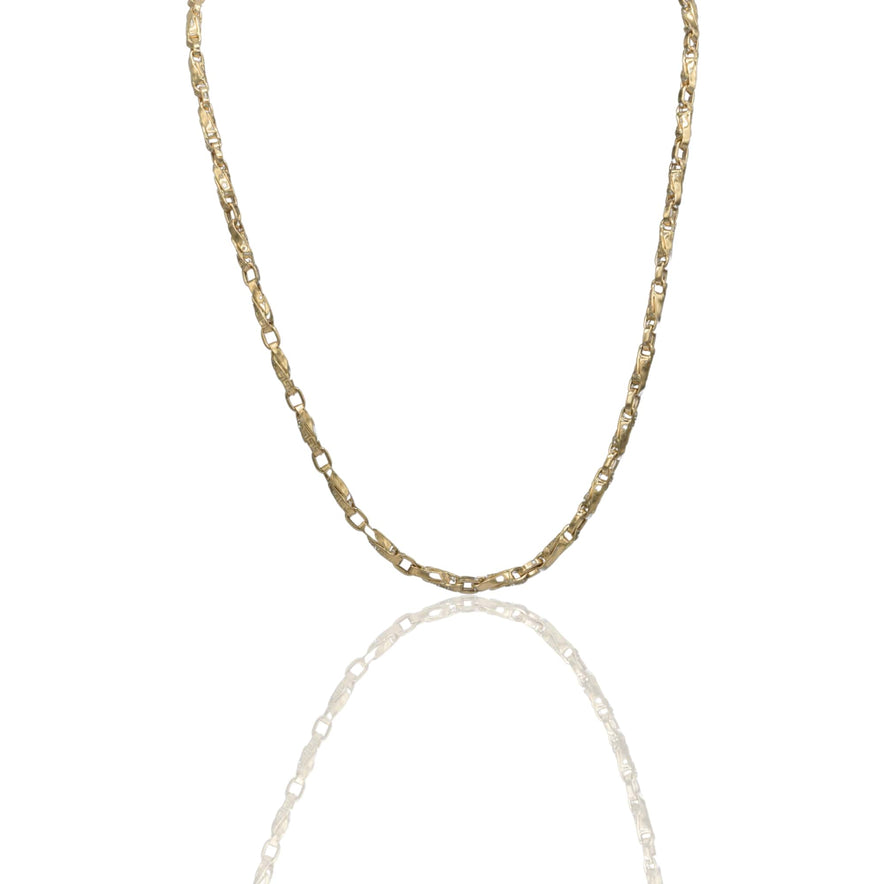 Collana Oro Giallo Oro 18 carati  Girocollo Intrecciato Con Greca  Solo Oro