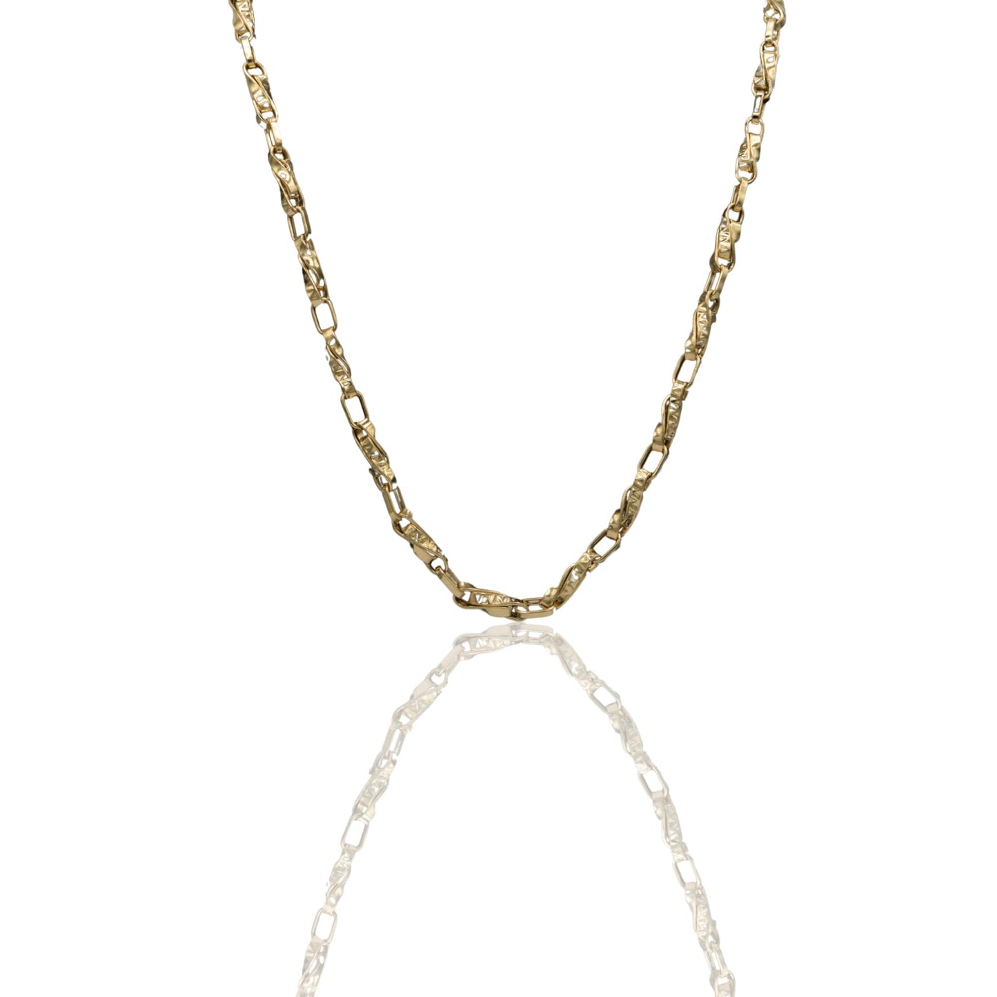 Collana Oro Giallo Oro 18 carati Girocollo Intrecciato Rigato Solo Oro