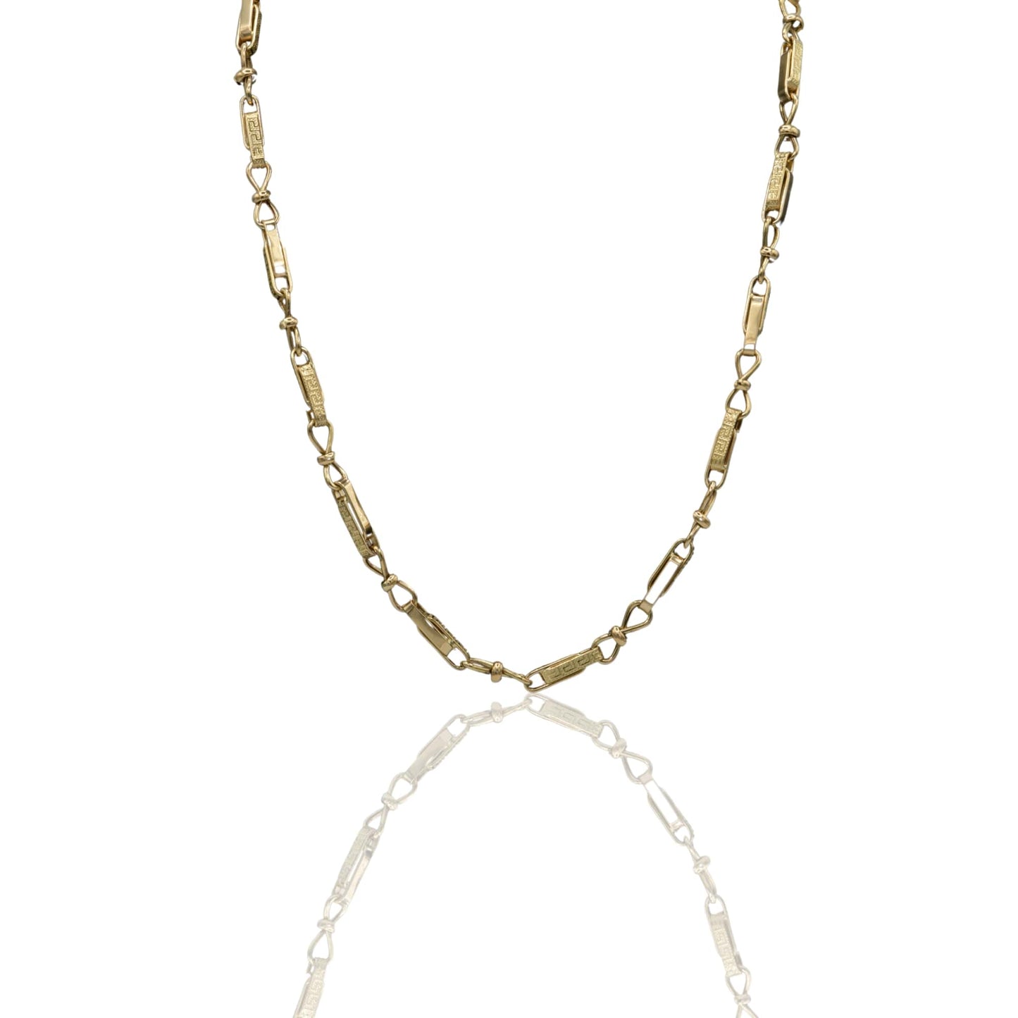 Collana Oro Giallo Oro 18 carati Girocollo Fiocchi e Greca Solo Oro
