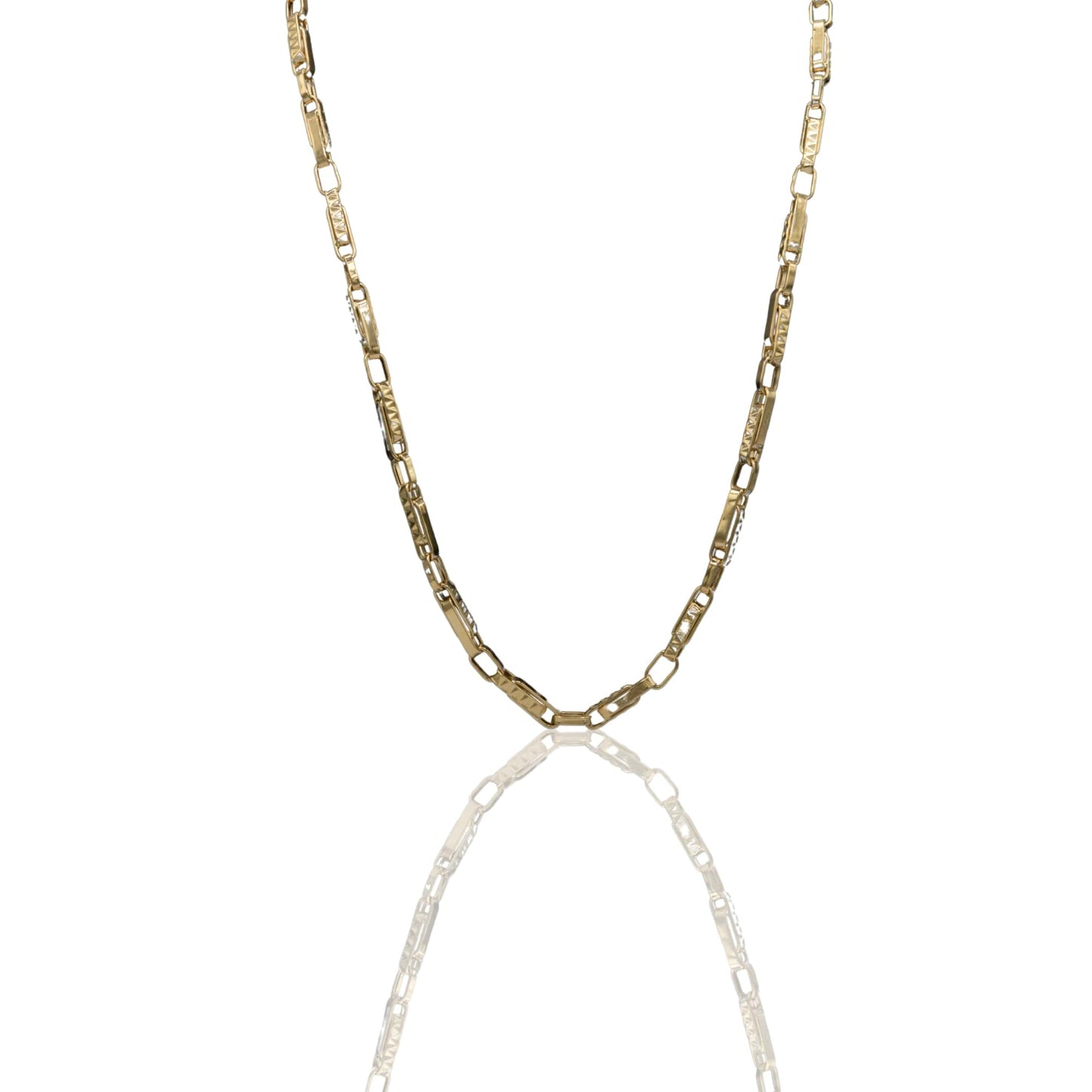 Collana Oro Giallo Oro 18 carati Girocollo Catena Alternato Solo Oro