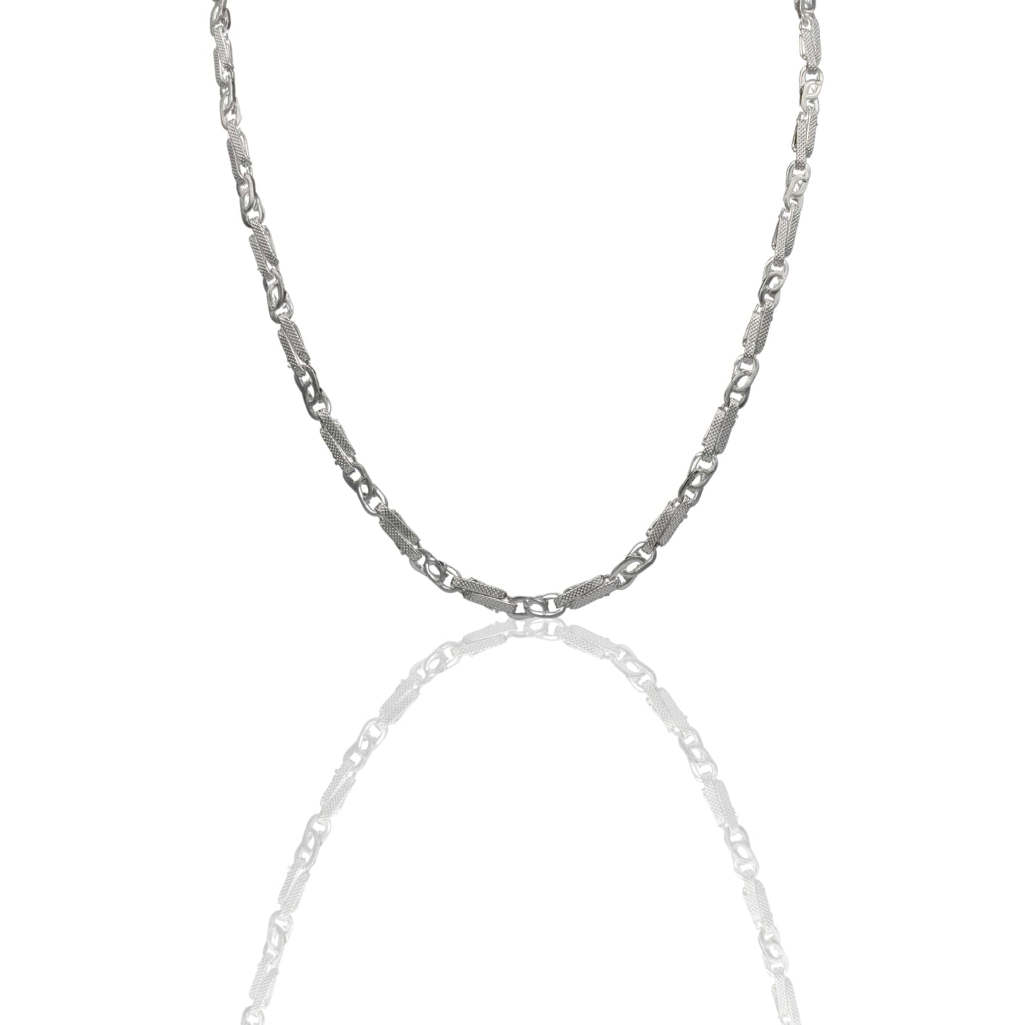 Collana Oro Bianco Oro 18 carati Girocollo catena schiacciata Solo Oro