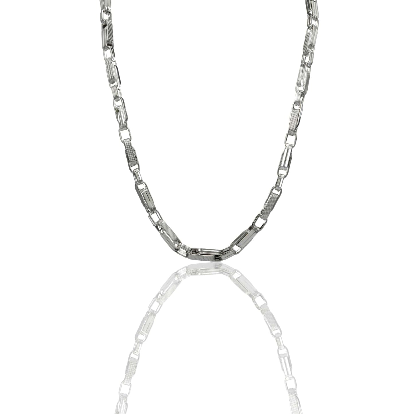 Collana Oro Bianco Oro 18 carati Girocollo Catena Alternata Solo Oro