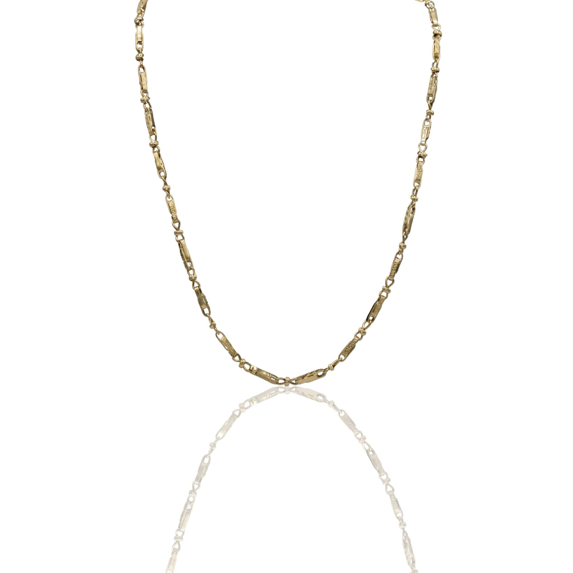 Collana Oro Giallo Oro 18 carati Girocollo catena intrecciata con greca Solo Oro