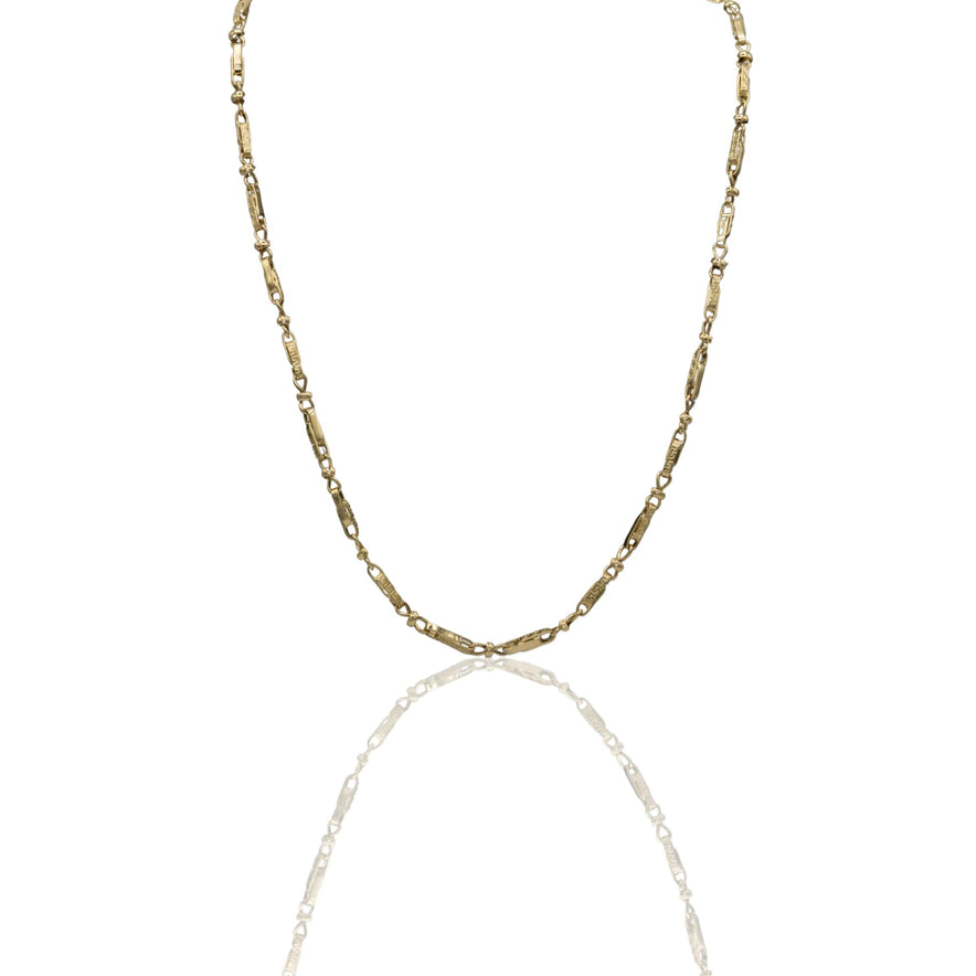 Collana Oro Giallo Oro 18 carati Girocollo catena intrecciata con greca Solo Oro