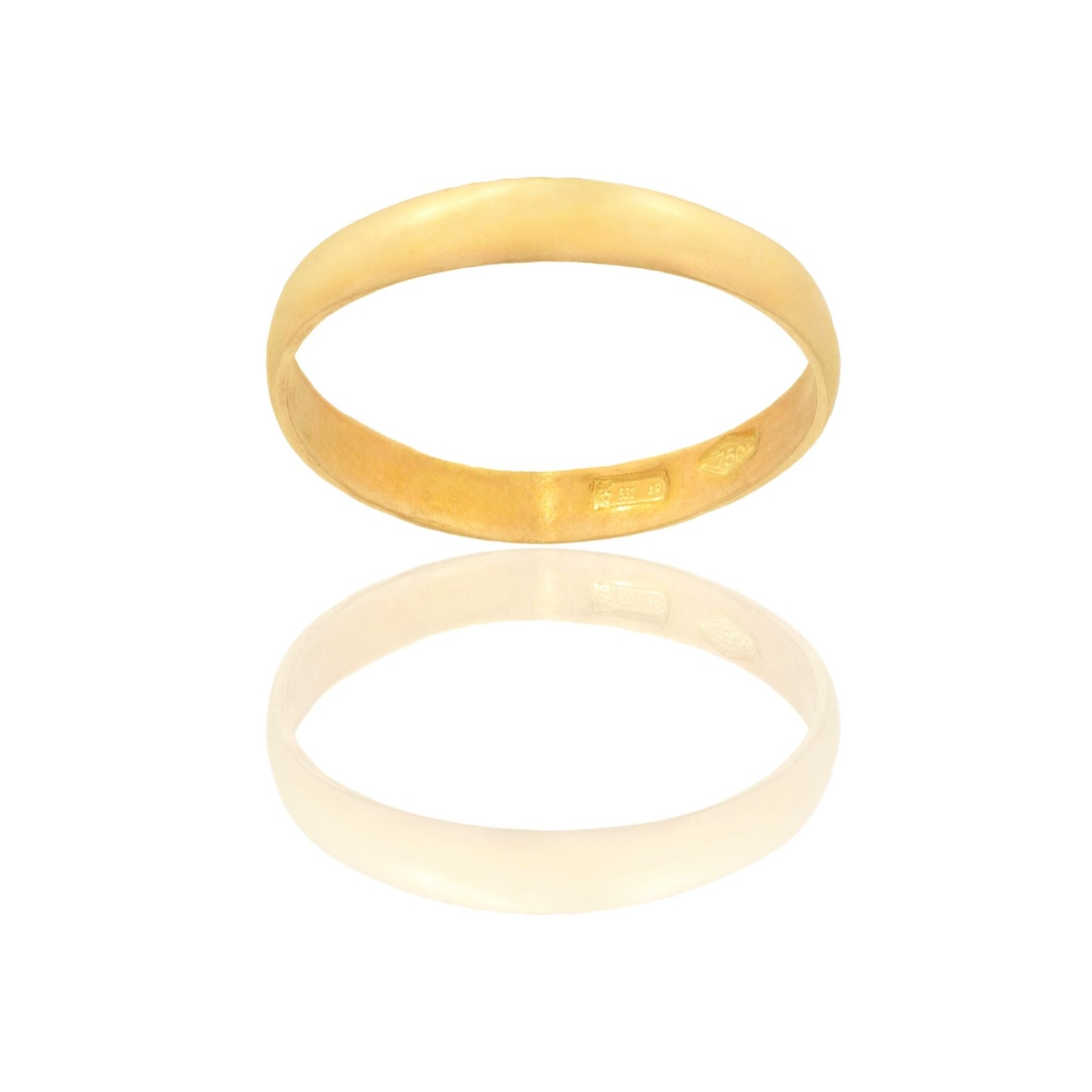 Anello Oro Giallo Oro 18 carati FERMANELLO LISCIO Solo Oro MIS. DALL' 8 AL 30