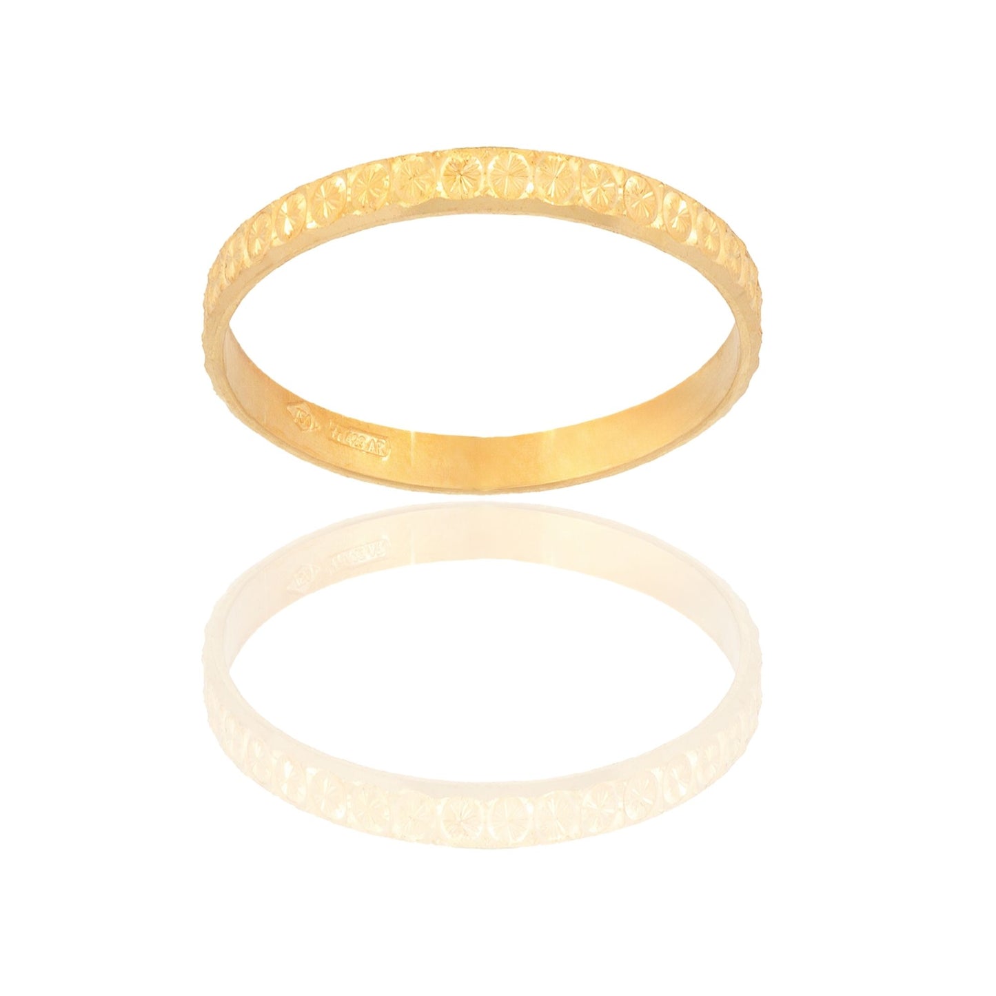Anello Oro Giallo Oro 18 carati FERMANELLO DIAMANTATO Solo Oro MIS. DALL' 8 AL 30