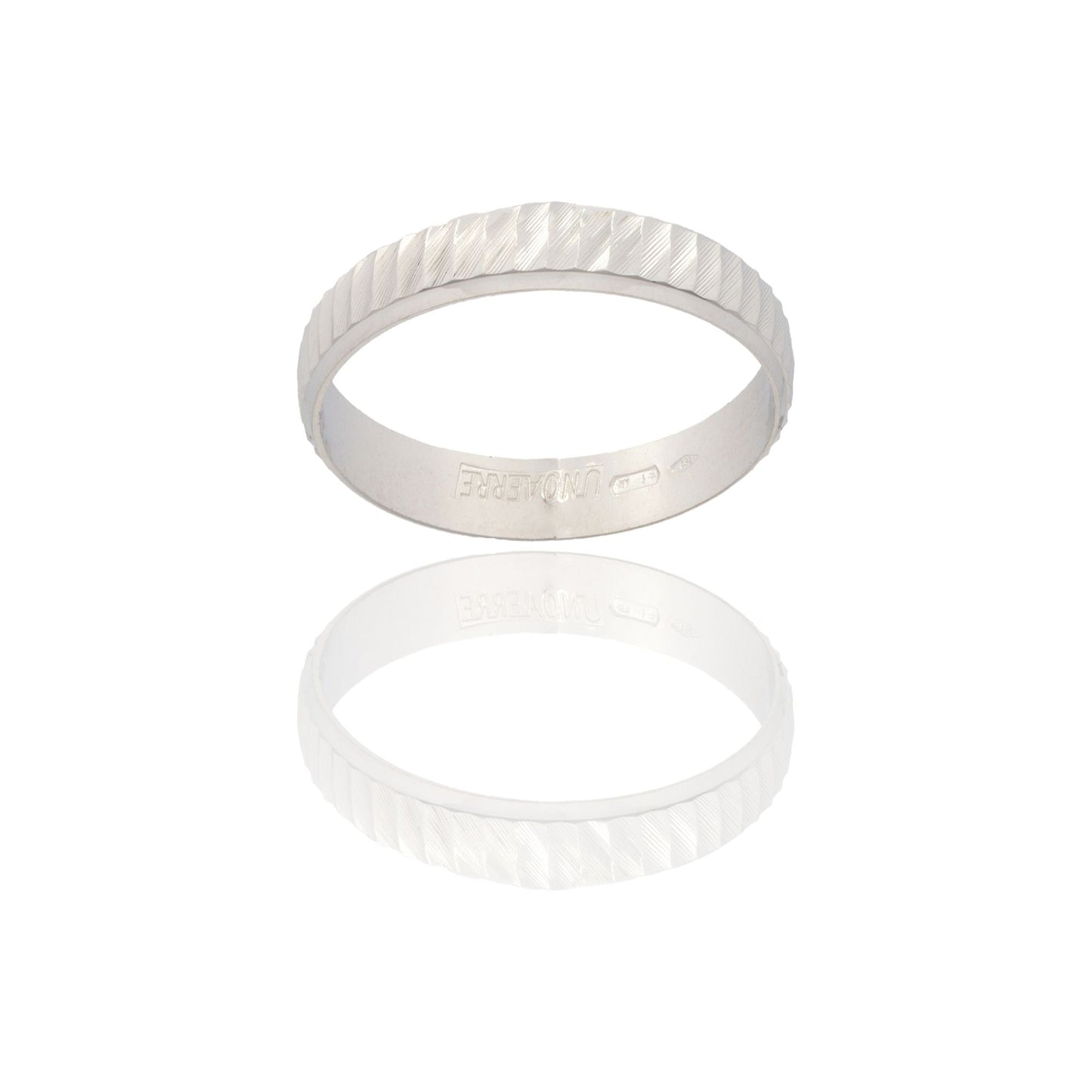Anello Oro Bianco Oro 18 carati CAMELIA Solo Oro MIS. DALL' 8 AL 30