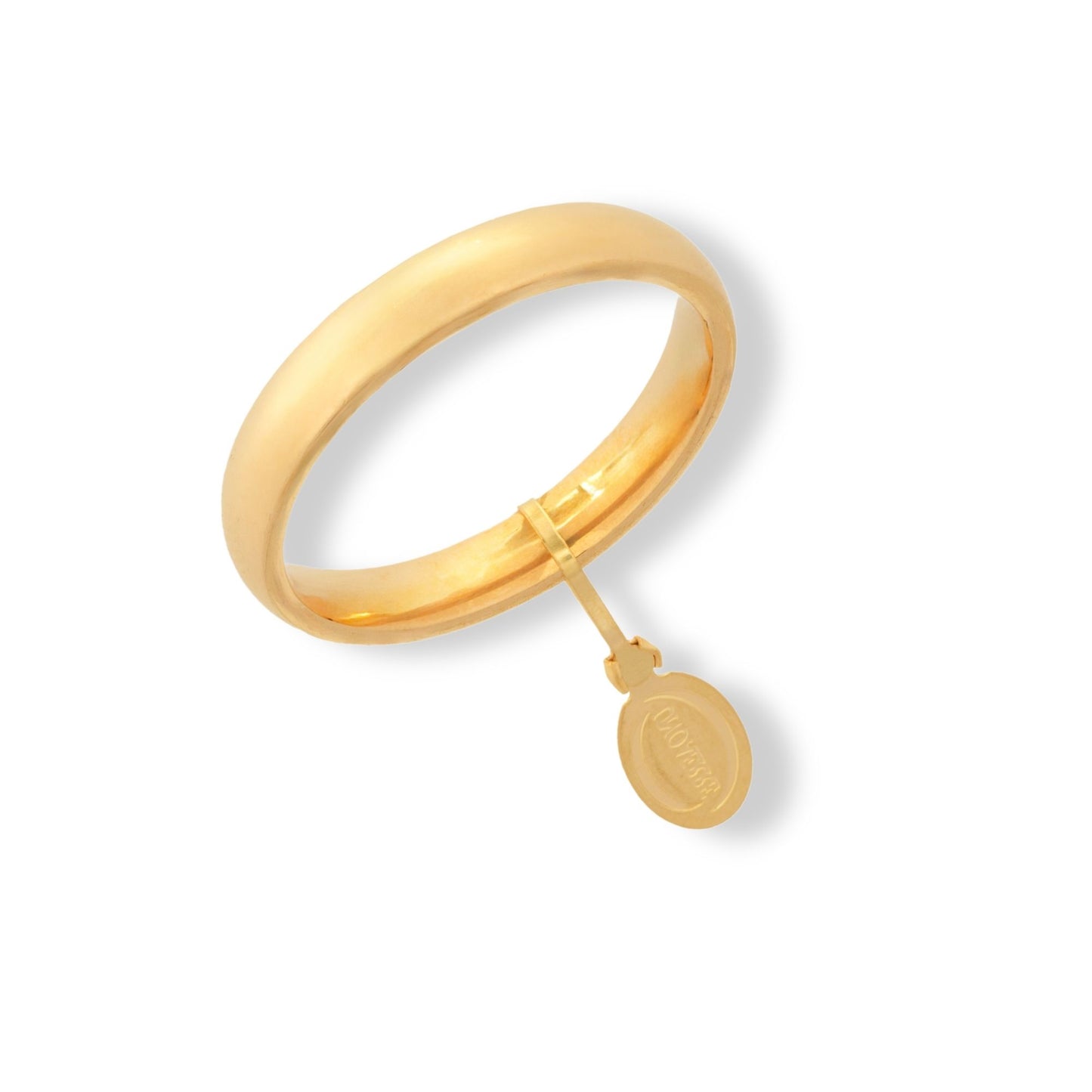 Anello in oro GIALLO Oro 18 carati Fede Comoda Mm 4 Solo Oro spessore gambo 3,10 Gr. 7