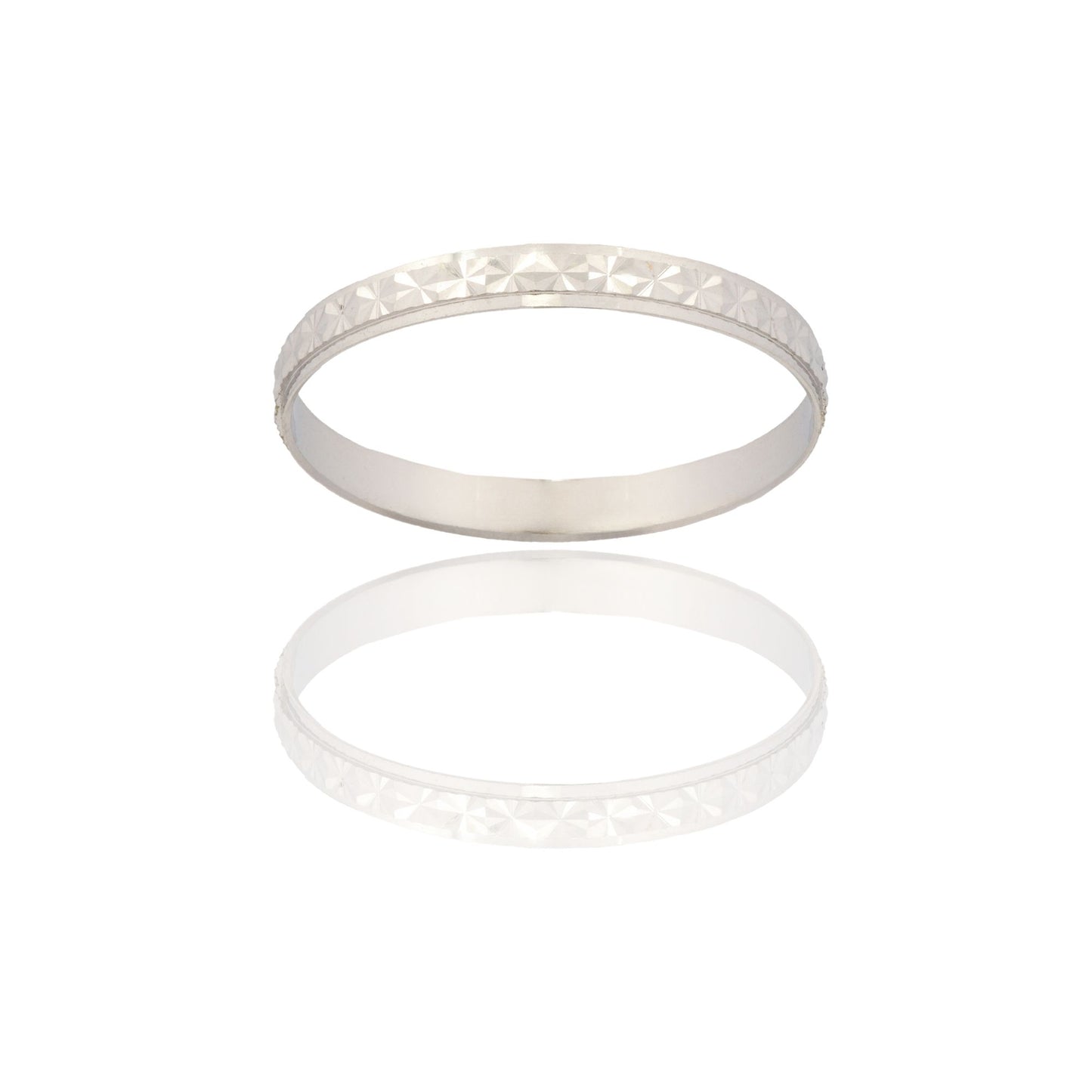 Anello in oro BIANCO Oro 18 carati Fedina Neve Solo Oro spessore gambo 2,5 Gr. 1