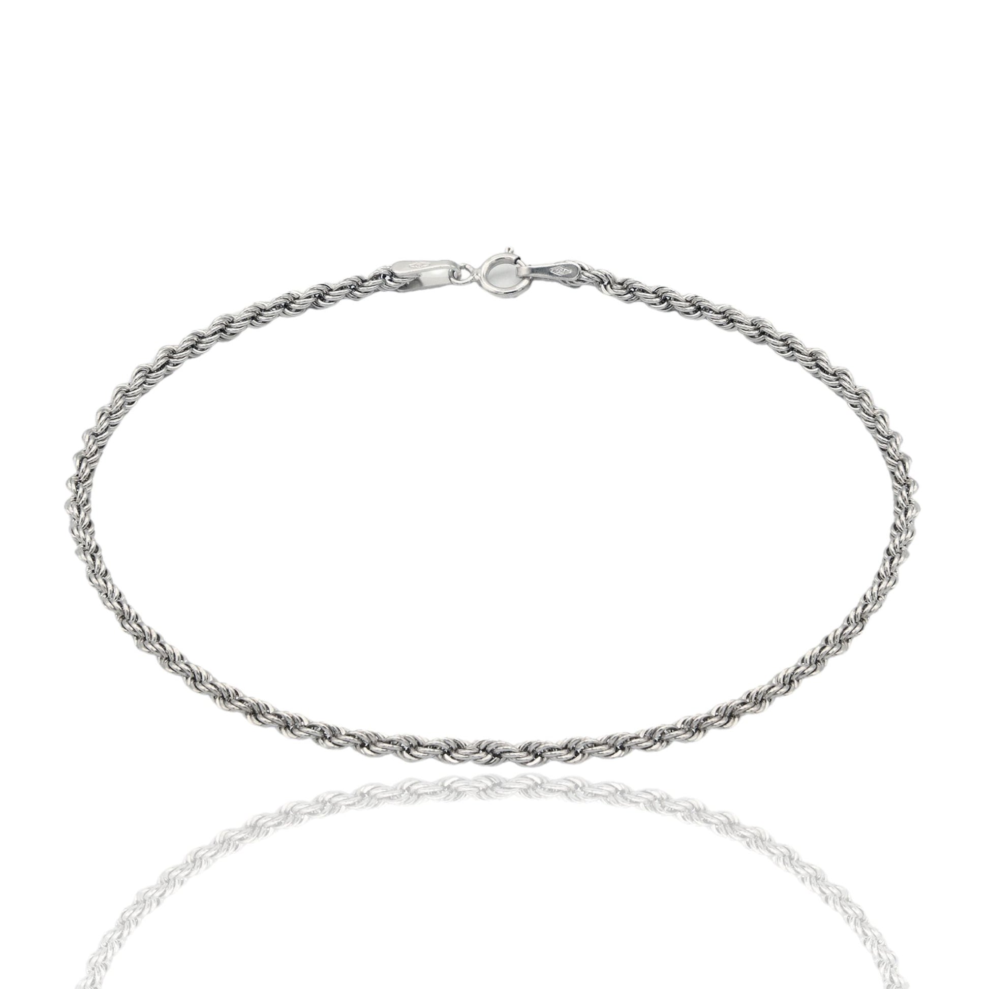 Bracciale Oro Bianco Oro 18 carati Laser 040 Solo Oro 21 cm