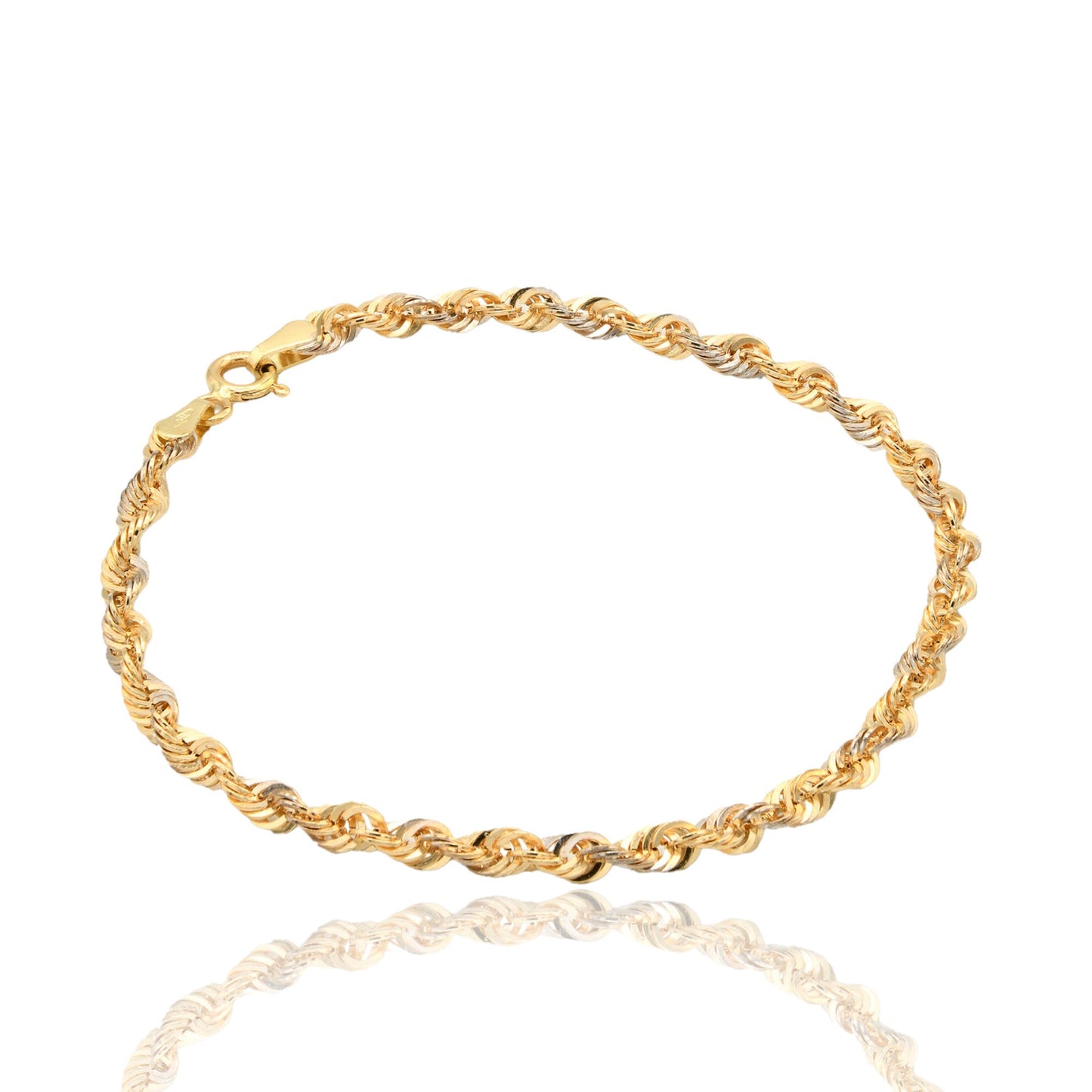 Bracciale Oro Giallo Oro Bianco Oro 18 carati America 060 Solo Oro cm. 21