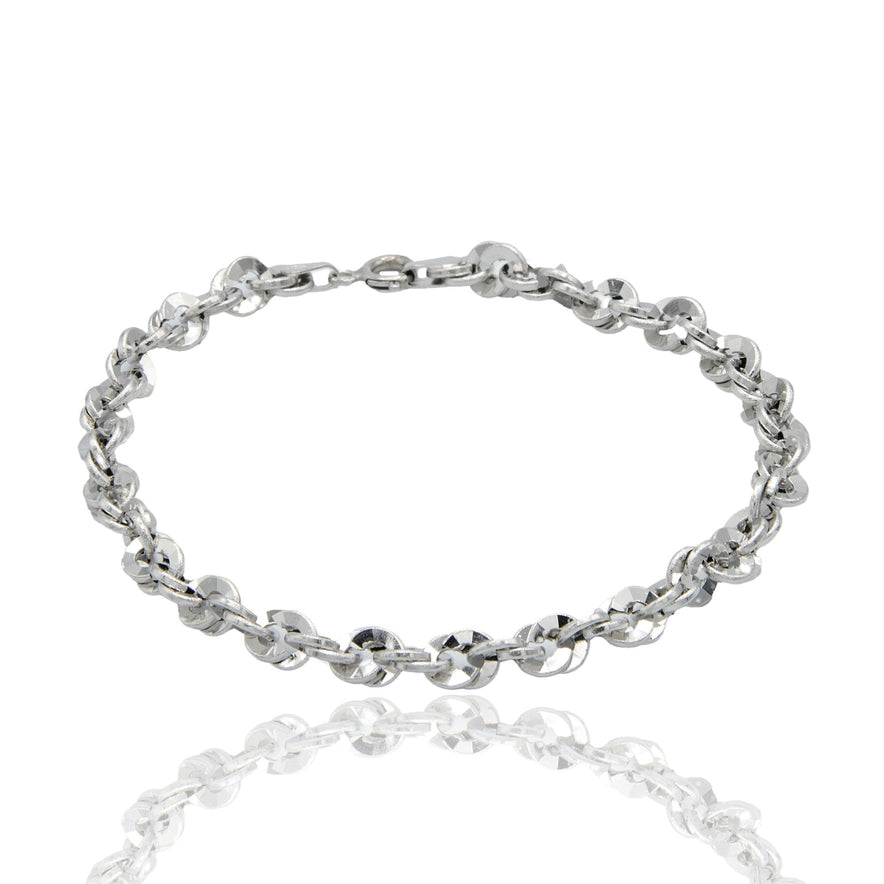 Bracciale Oro Bianco Oro 18 carati Iride 100 Solo Oro cm. 19