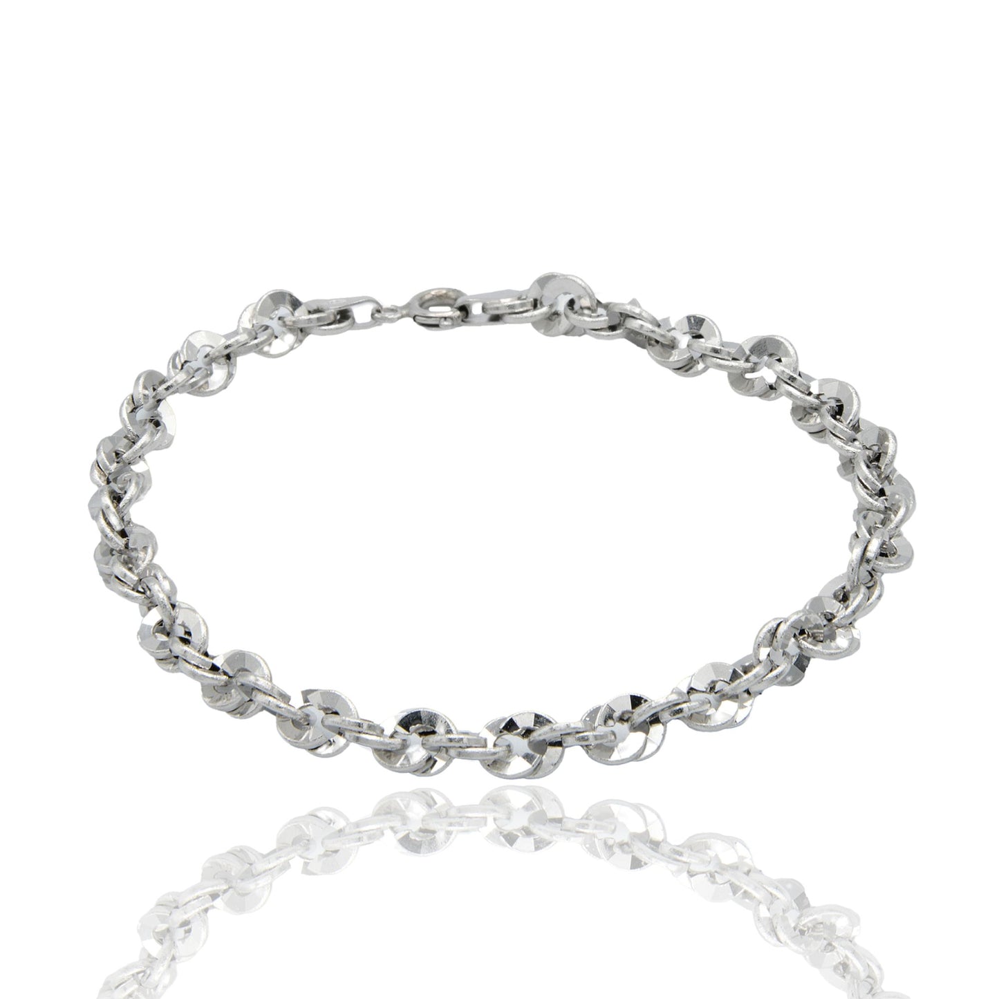 Bracciale Oro Bianco Oro 18 carati Iride 100 Solo Oro cm. 17,5