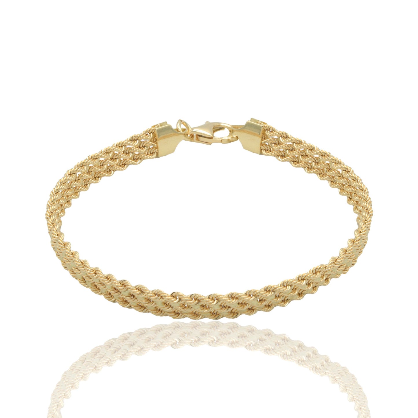 Bracciale Oro Giallo Oro 18 carati Laser 40 3 Fili Solo Oro cm. 19