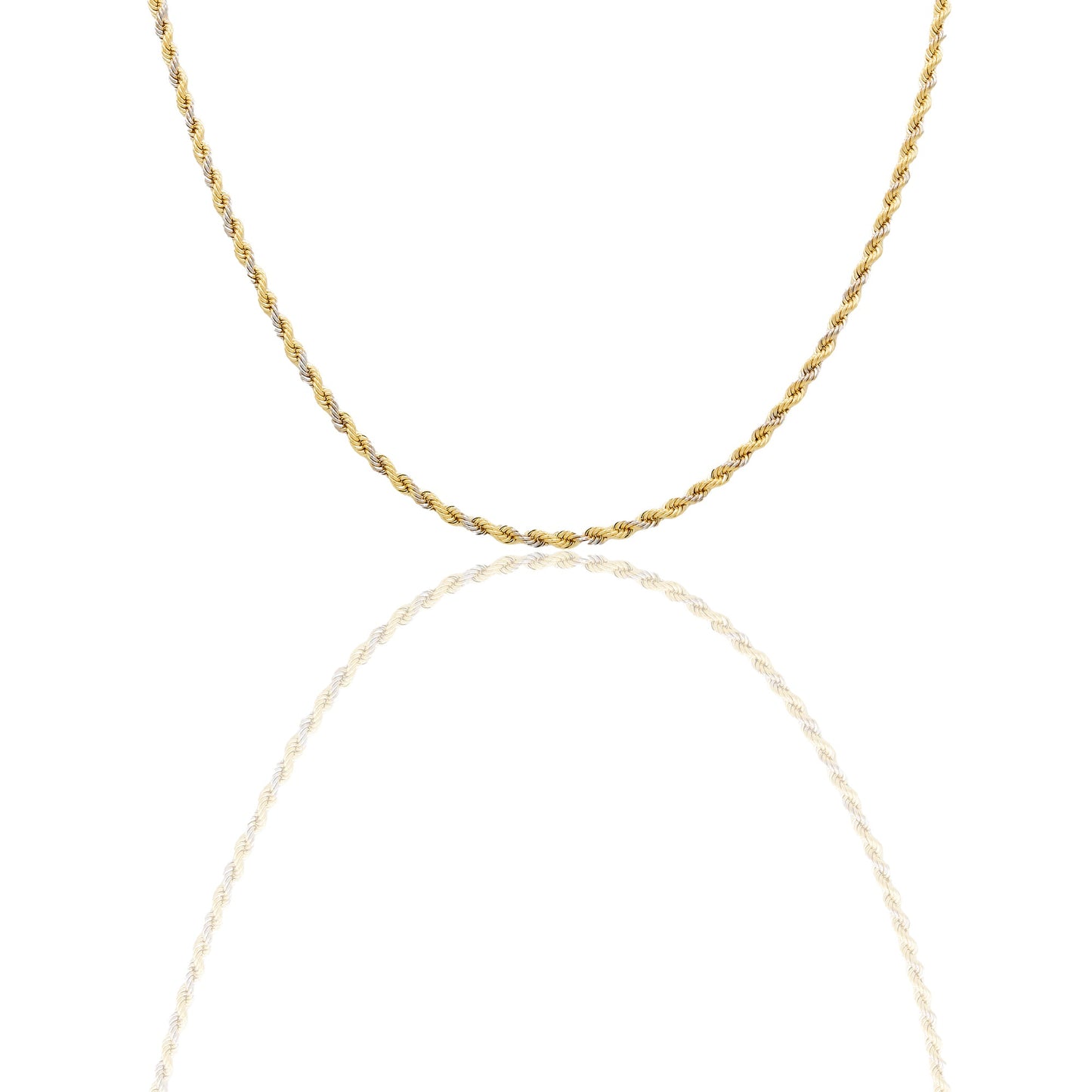 Collane Oro Giallo, Oro Bianco Catena vuota Solo Oro cm.45