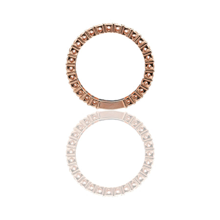 Anello Oro Rosa Oro 18 carati Veretta A Giro Solo Oro spessore gambo mm. 2,4 spessore pietre 2,8