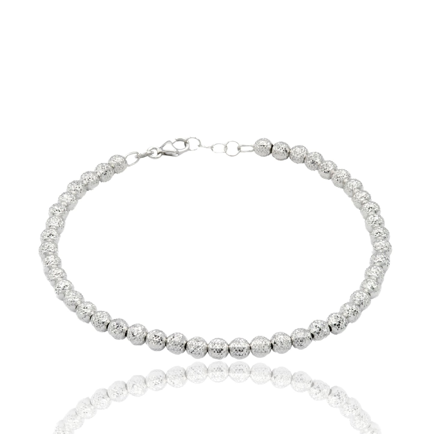 Bracciale Oro Bianco Oro 18 carati Milleluci Solo Oro Sfera 4 mm